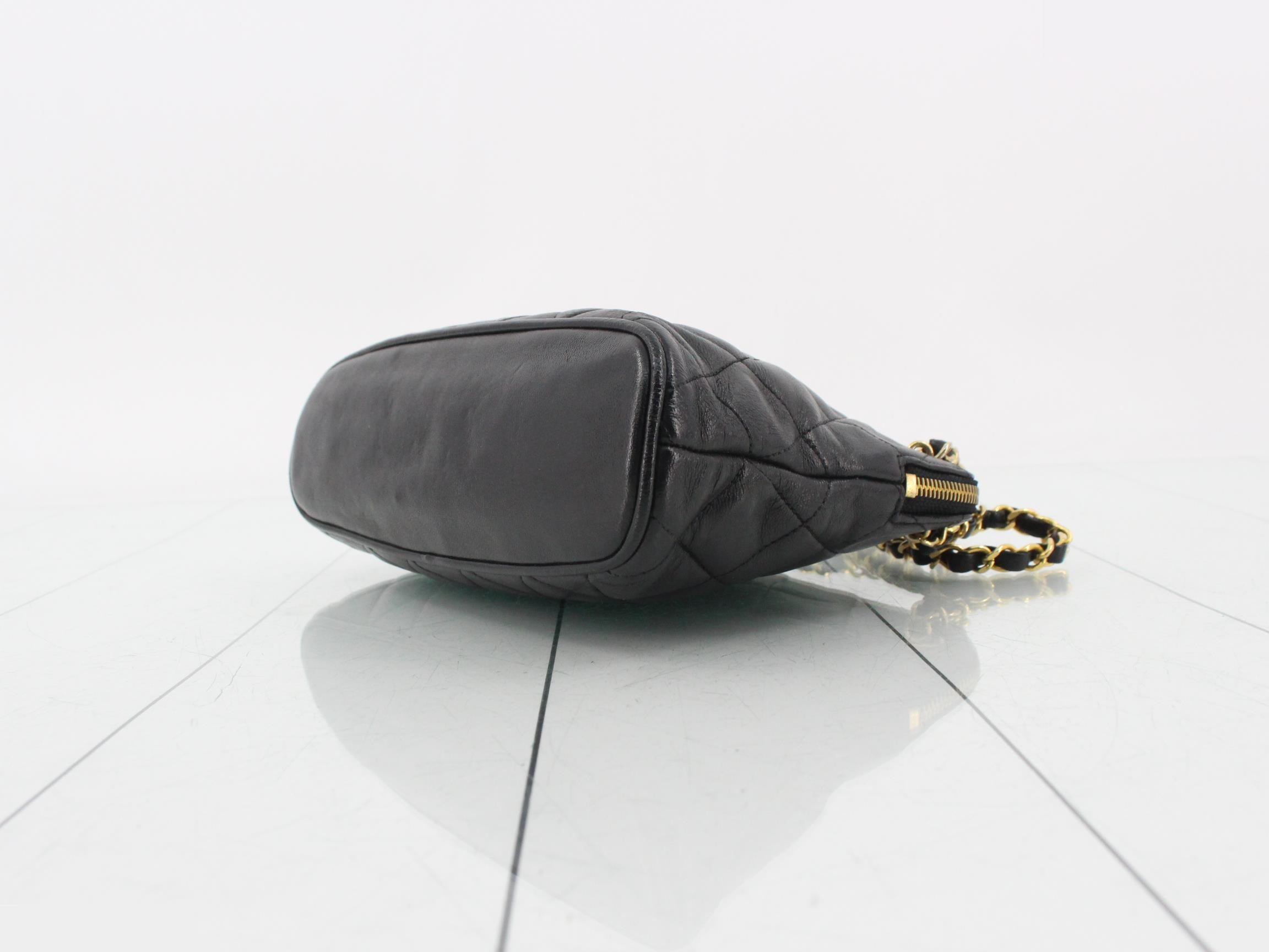 Matelassé Leather Coco Mark Double Chain Semi-Shoulder Bag — view 6