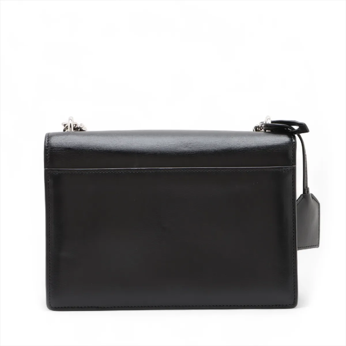 Sunset Leather Chain Shoulder Bag Black 442906 — view 2