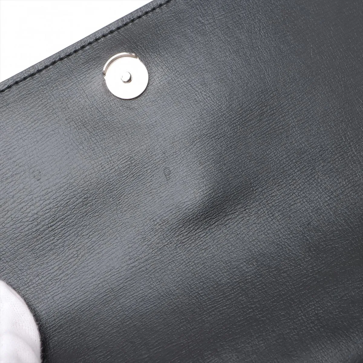 Sunset Leather Chain Shoulder Bag Black 442906 — view 14