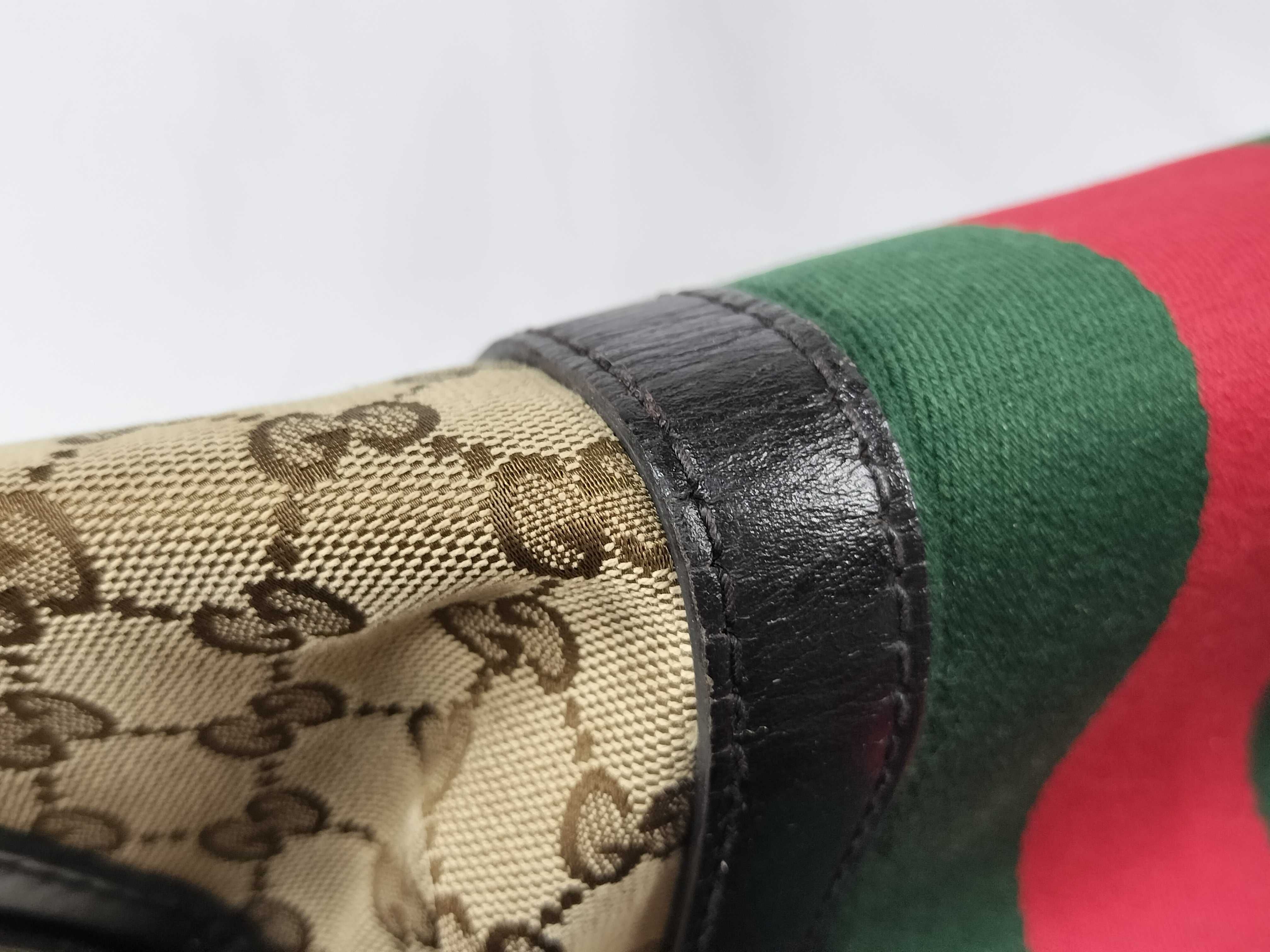 GG Canvas Gucci Handbag Boston Bag Leather Canvas GG Pattern Sherry Line Handbag — view 15