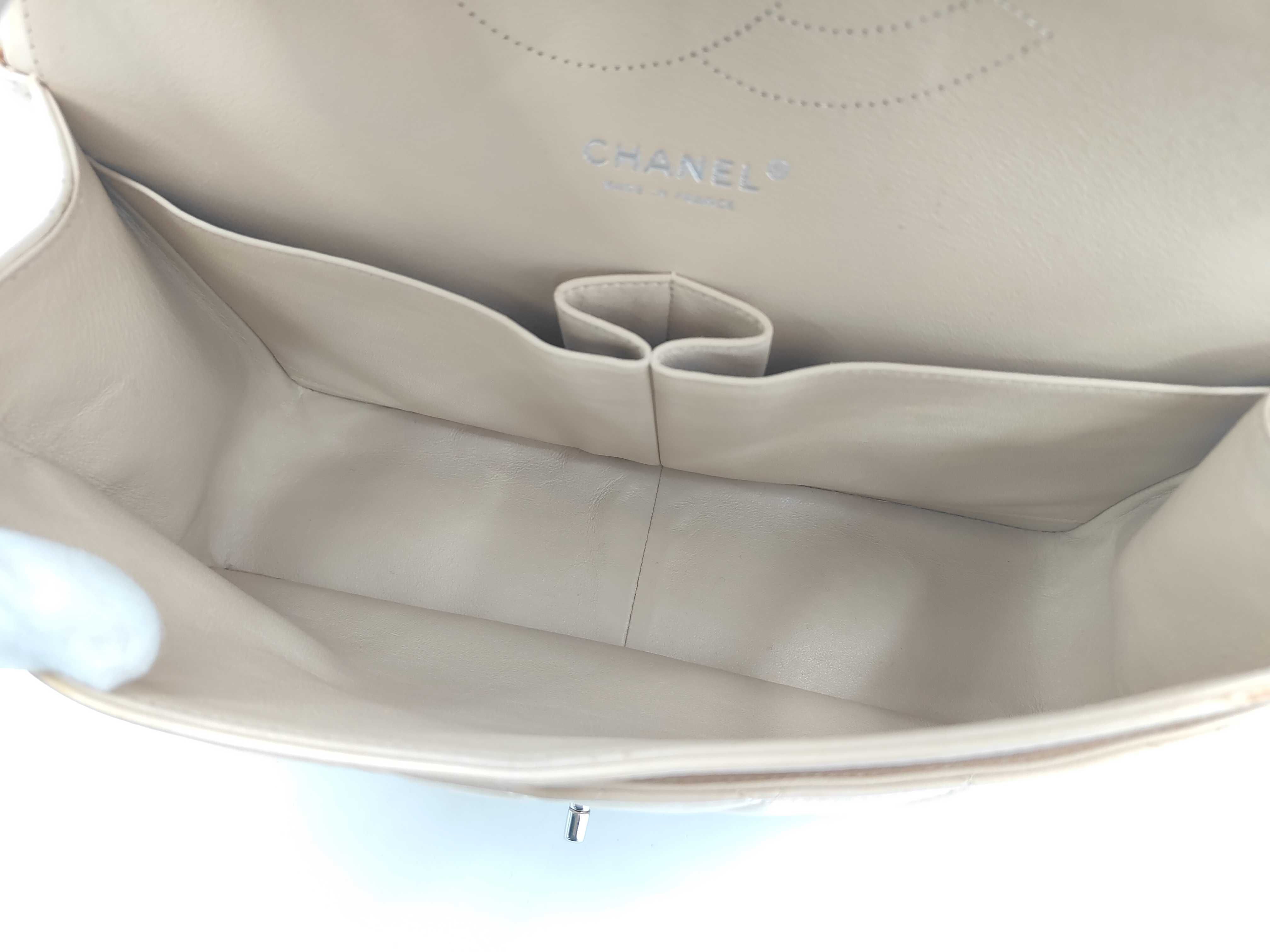 Matelassé 30 Lambskin Shoulder Bag, Beige, Double Flap, Seal 14 Series — view 14