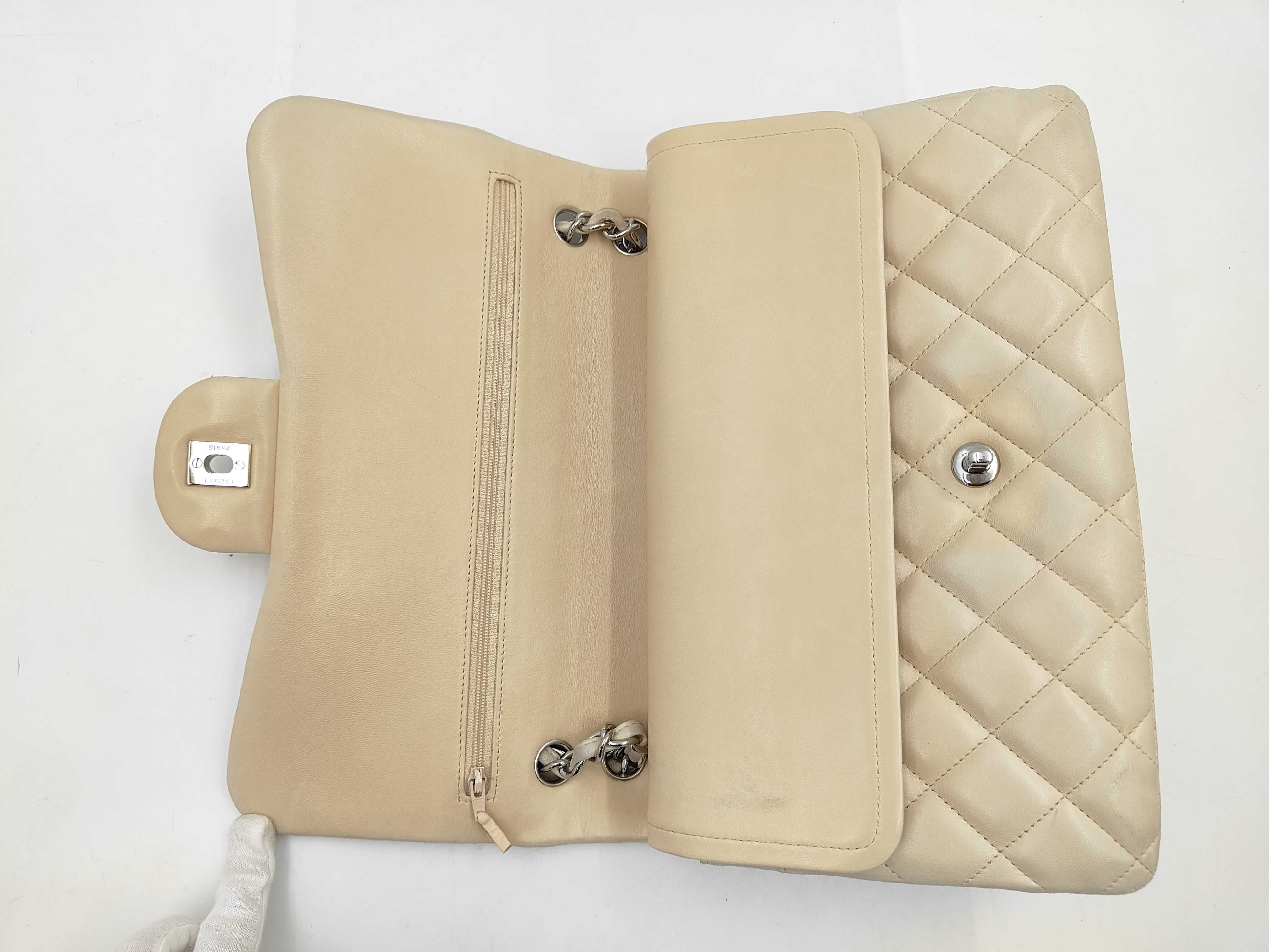 Matelassé 30 Lambskin Shoulder Bag, Beige, Double Flap, Seal 14 Series — view 7