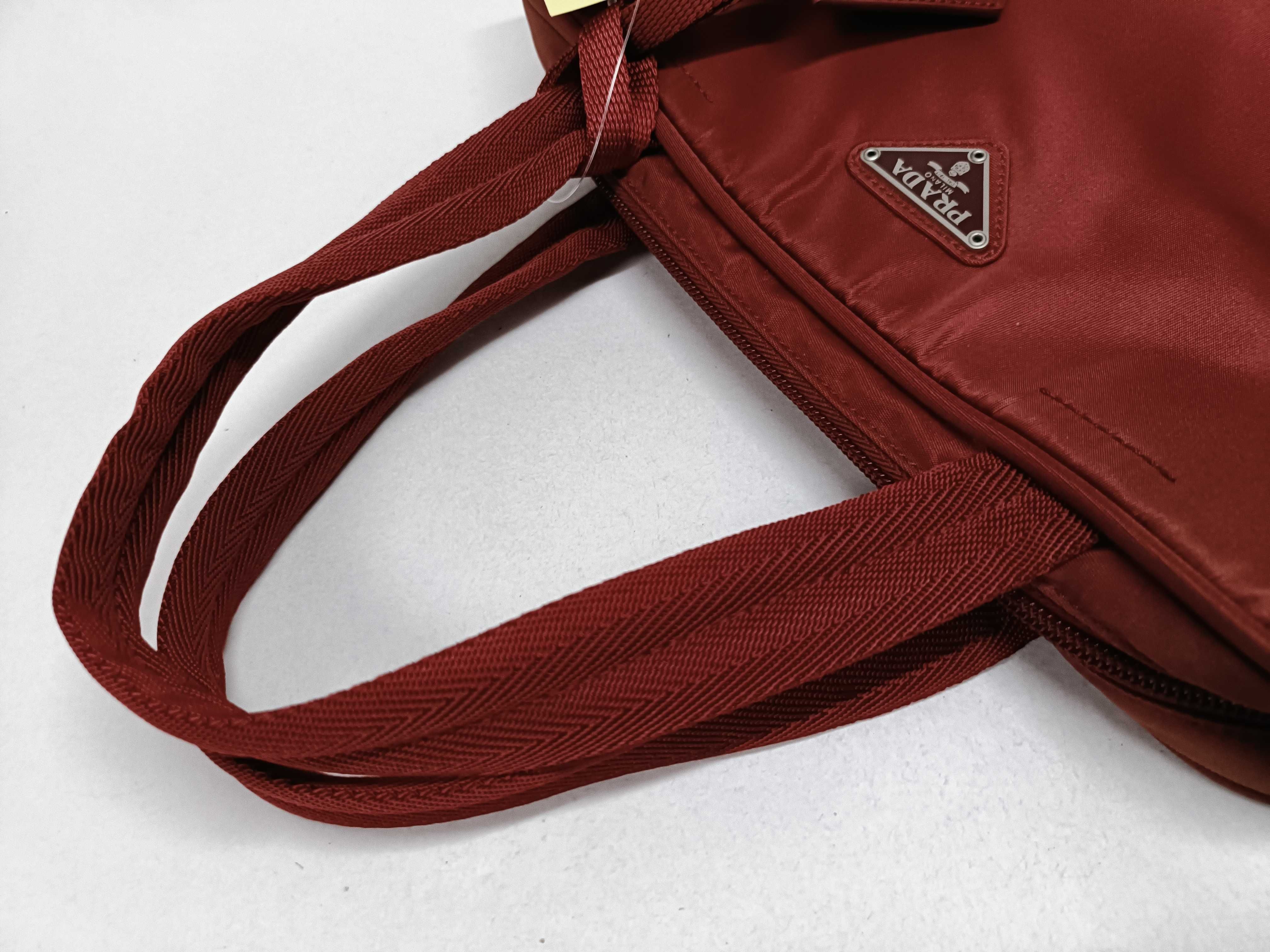 Nylon Mini Tote Bag, Red Handbag — view 3