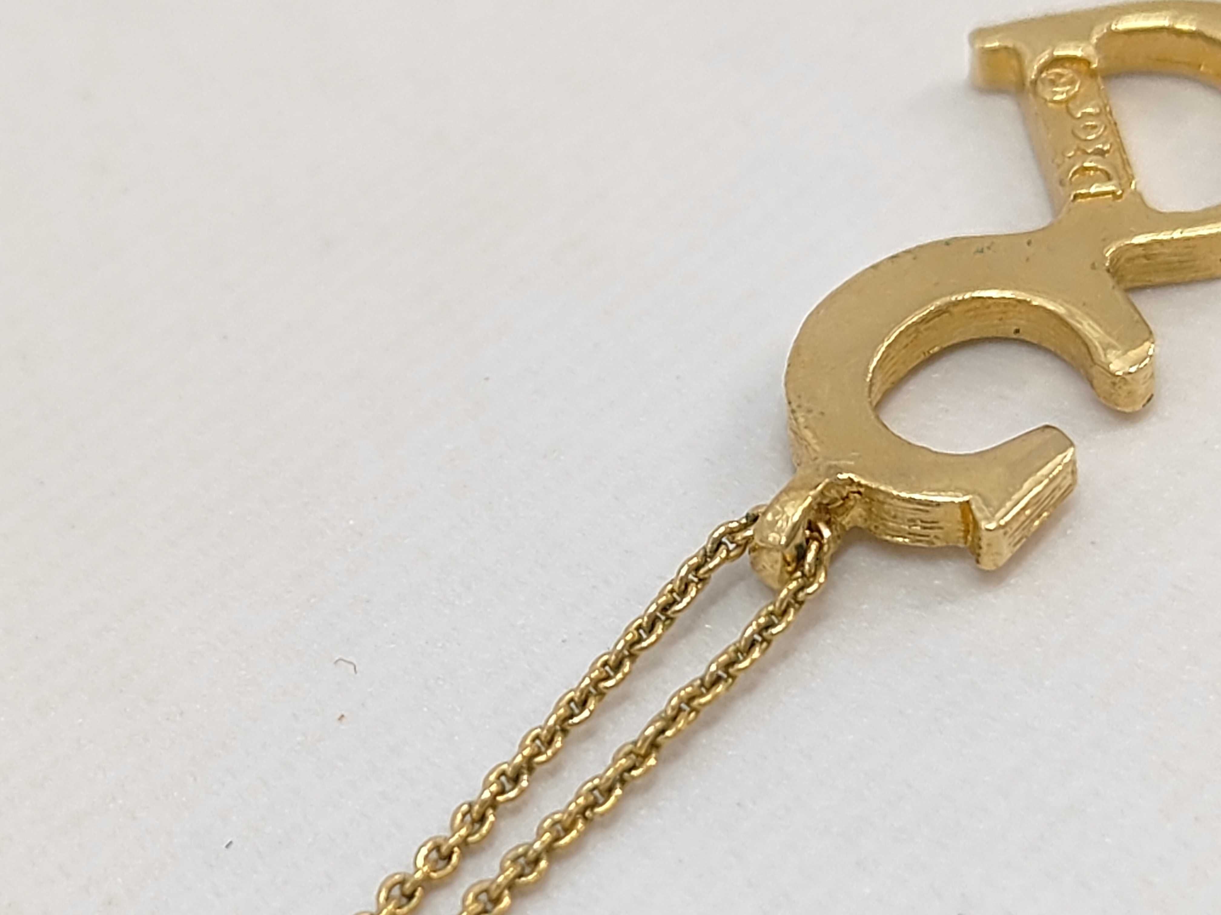 CD logo necklace/gold color necklace — view 7