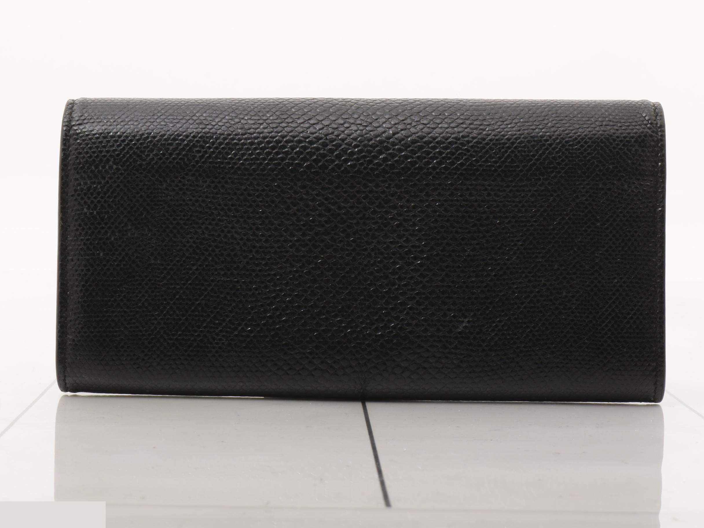 Bi-fold Long Wallet, Black, Embossed Python — view 2