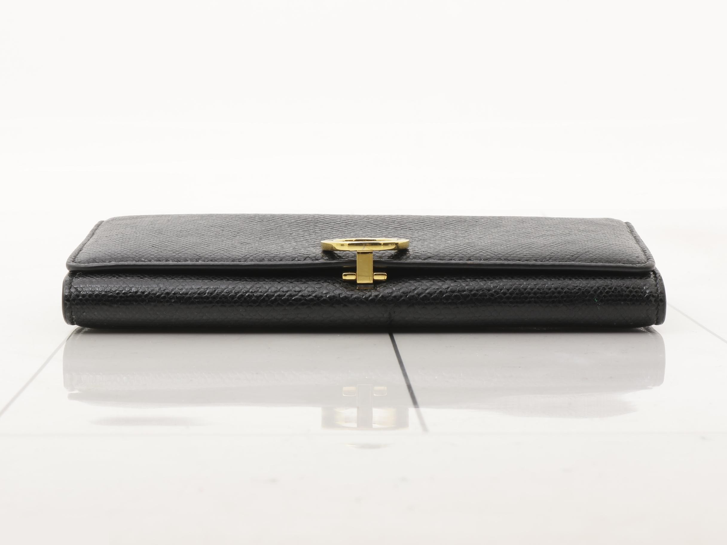 Bi-fold Long Wallet, Black, Embossed Python — view 3