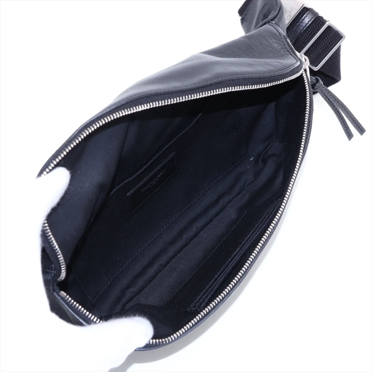 505671 Leather Waist Pouch, Black — view 6