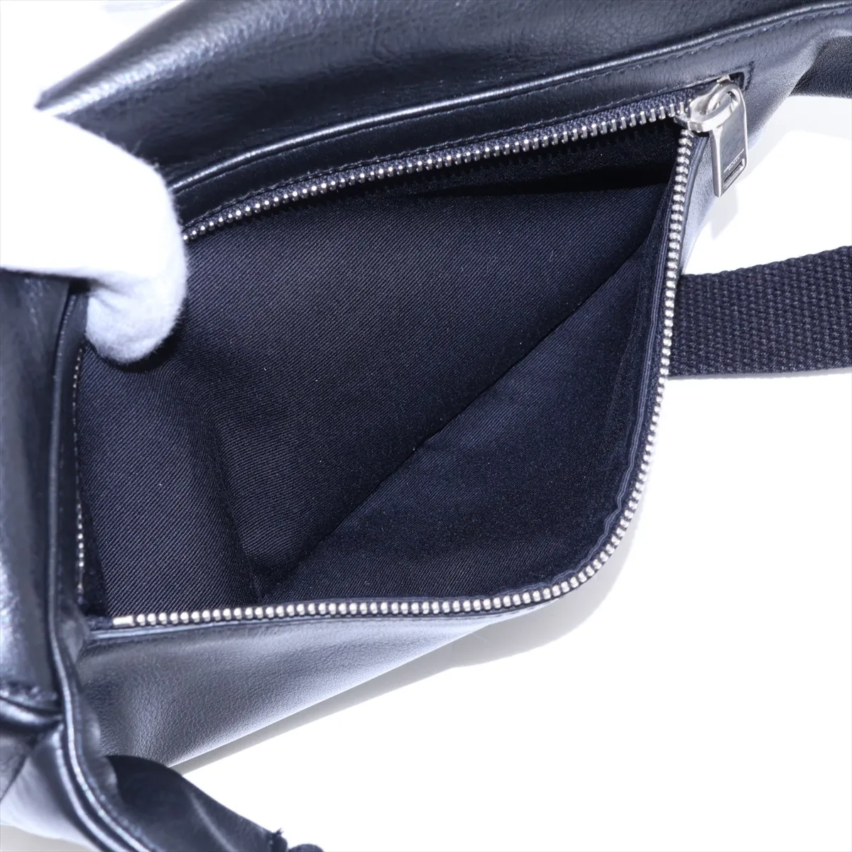505671 Leather Waist Pouch, Black — view 8