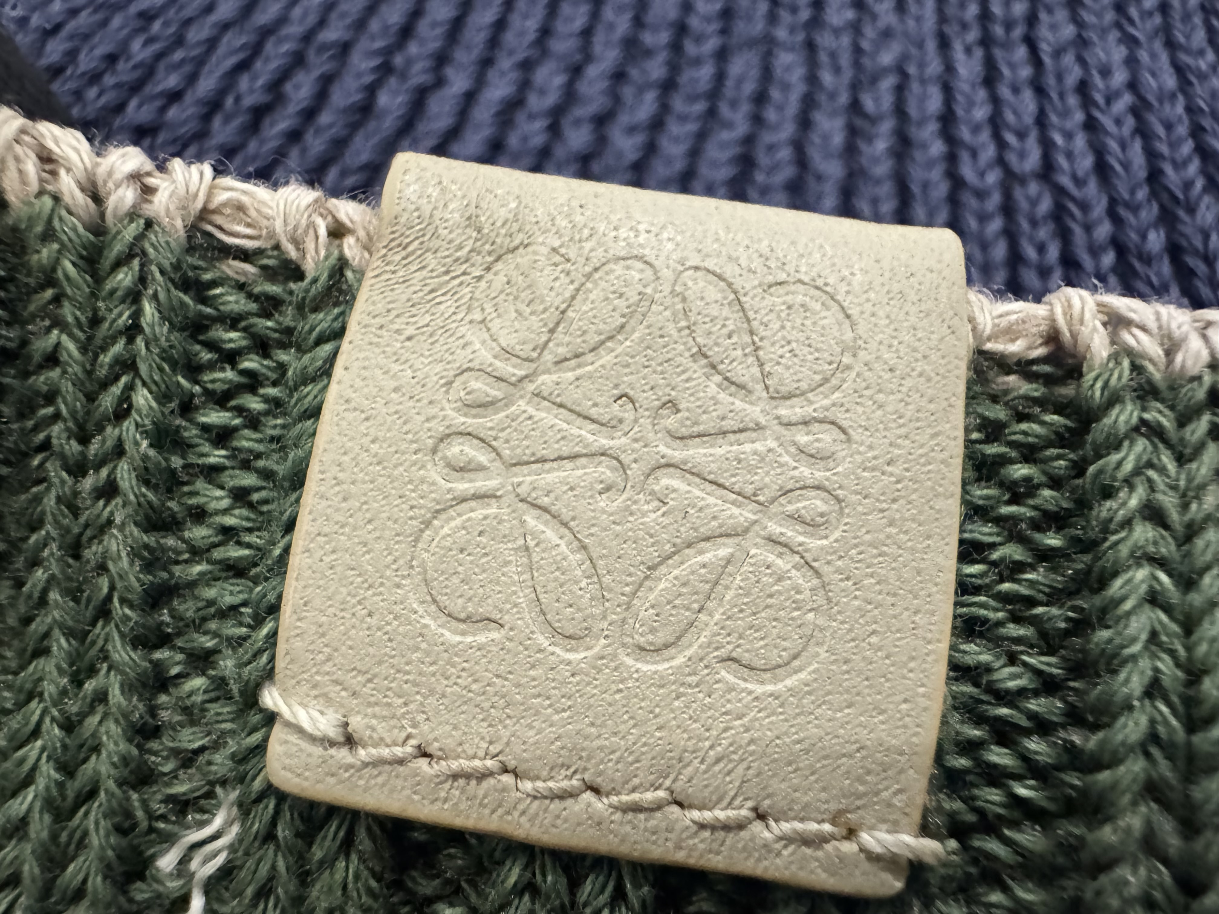 bicolor anagram leather patch cap hat knit Margiela other accessories — view 3