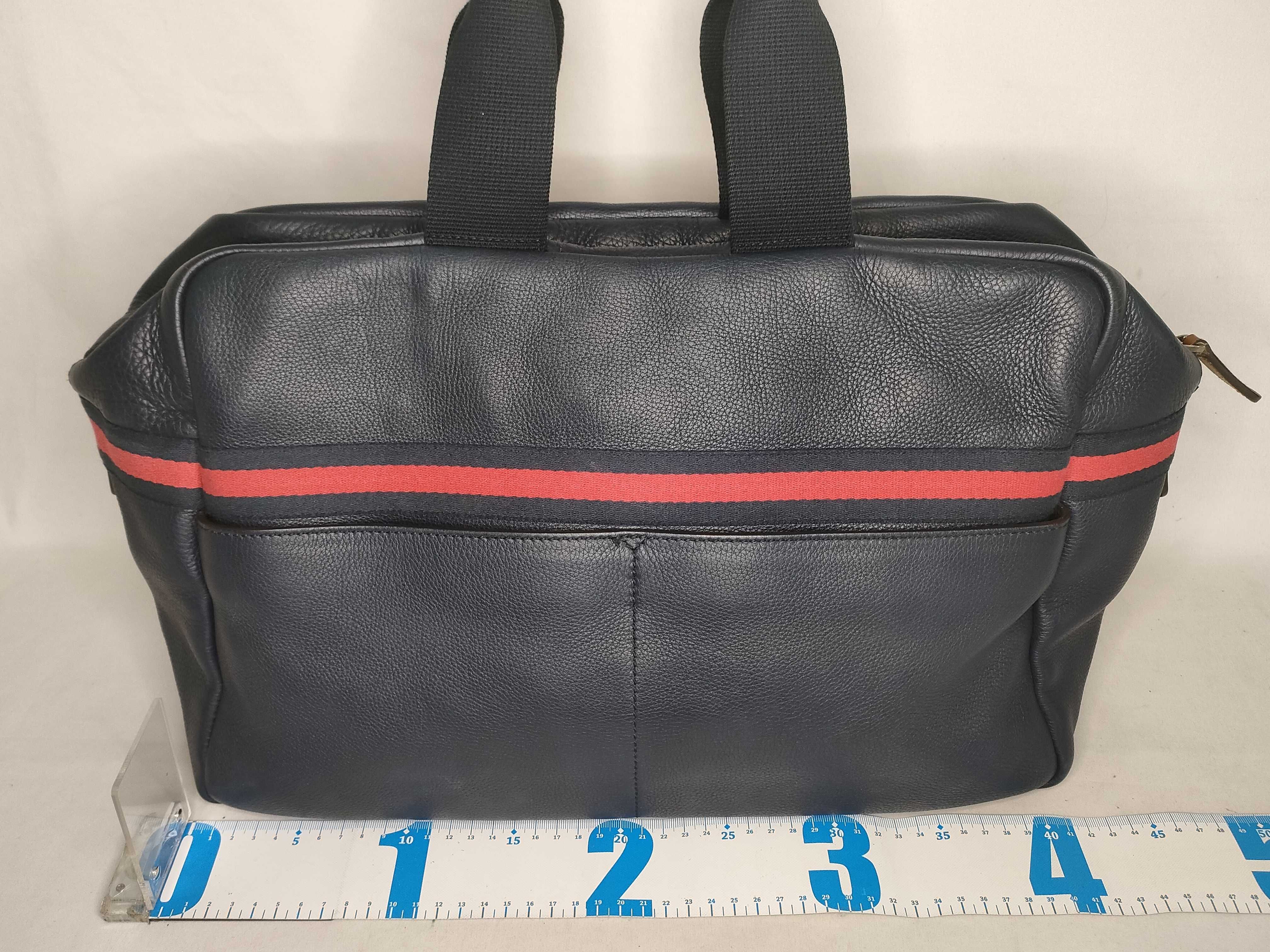 Boston Bag, Sherry Line, Navy Leather Boston Bag — view 2