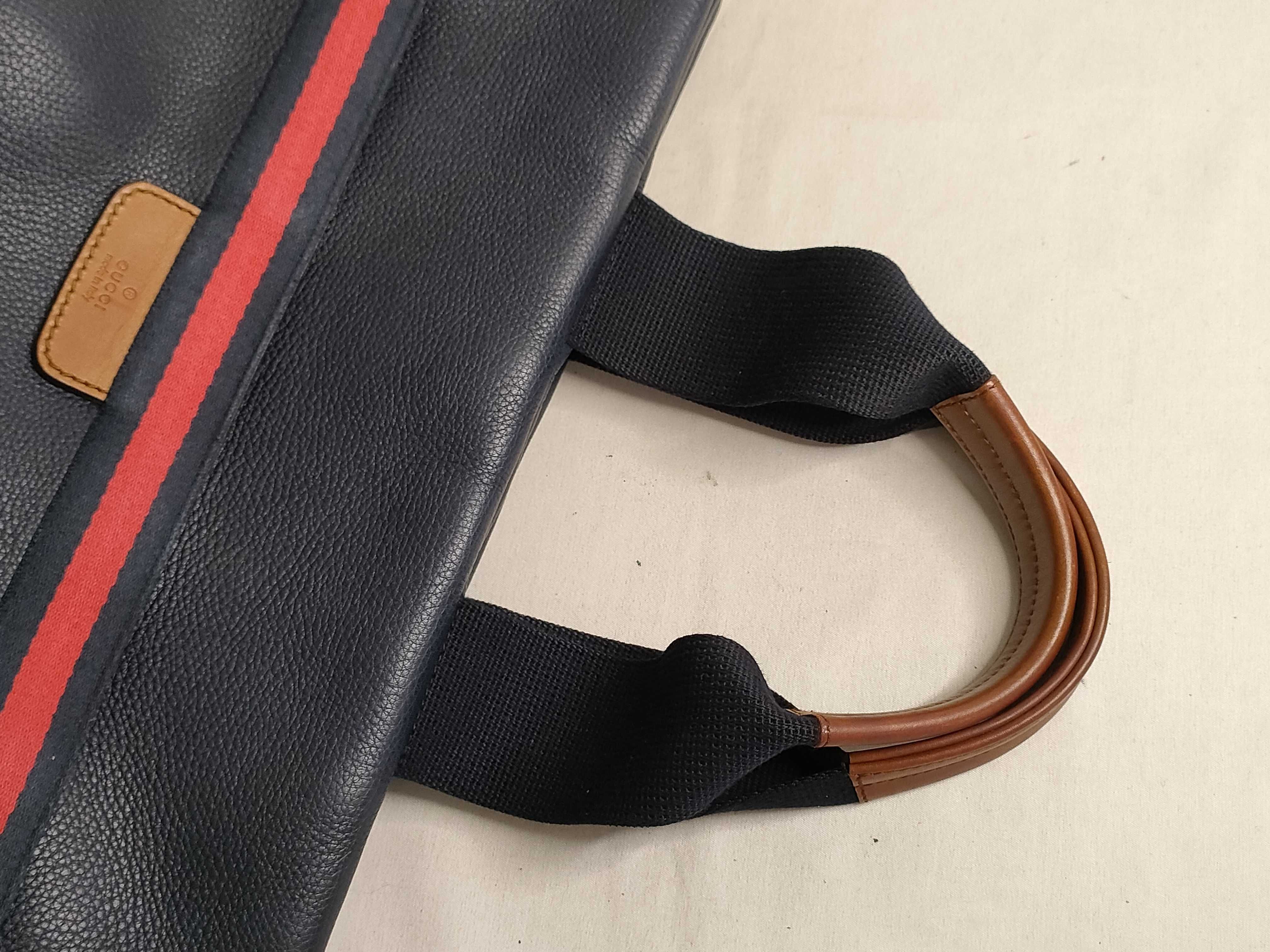 Boston Bag, Sherry Line, Navy Leather Boston Bag — view 3