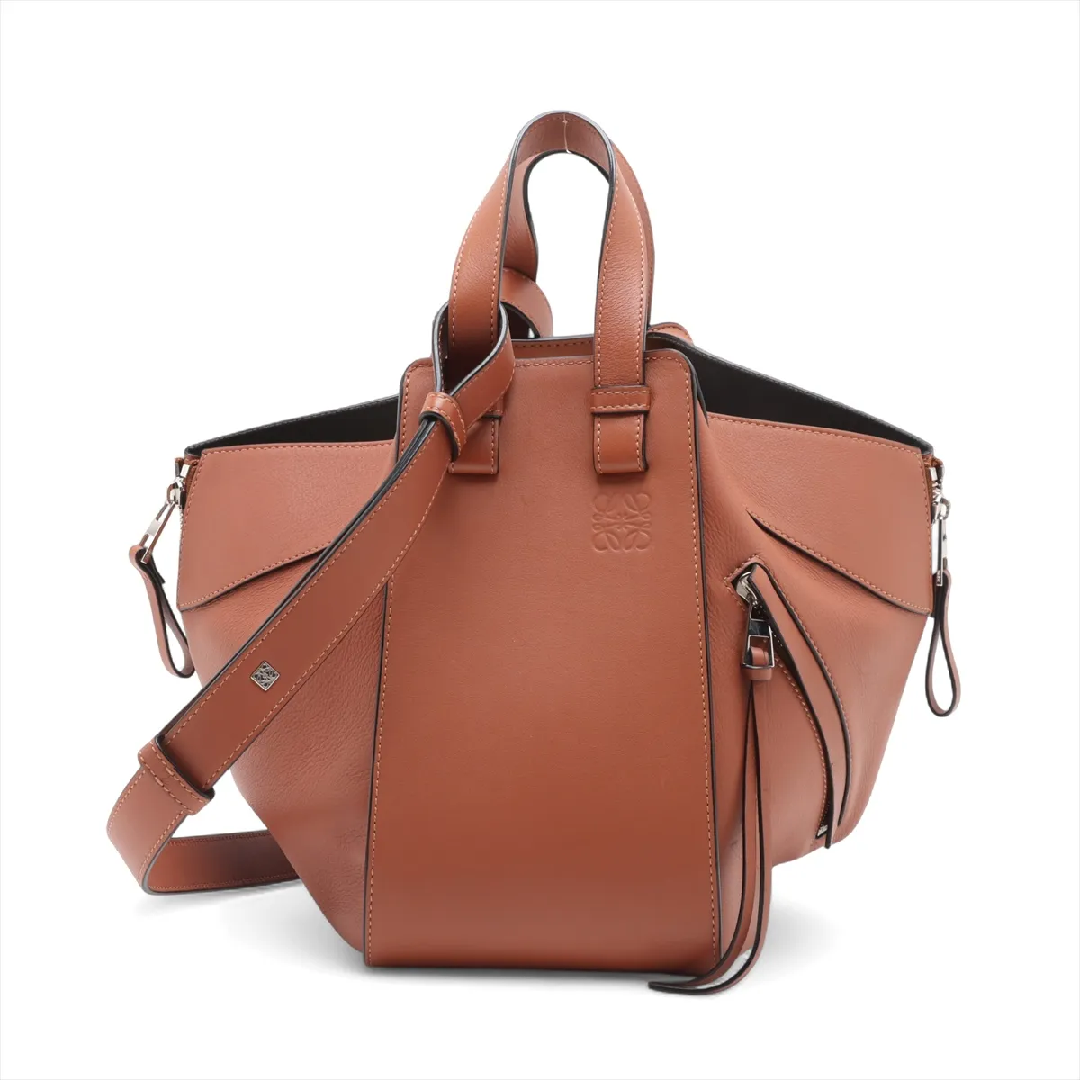 Hammock Small Leather 2WAY Handbag Brown C Mark