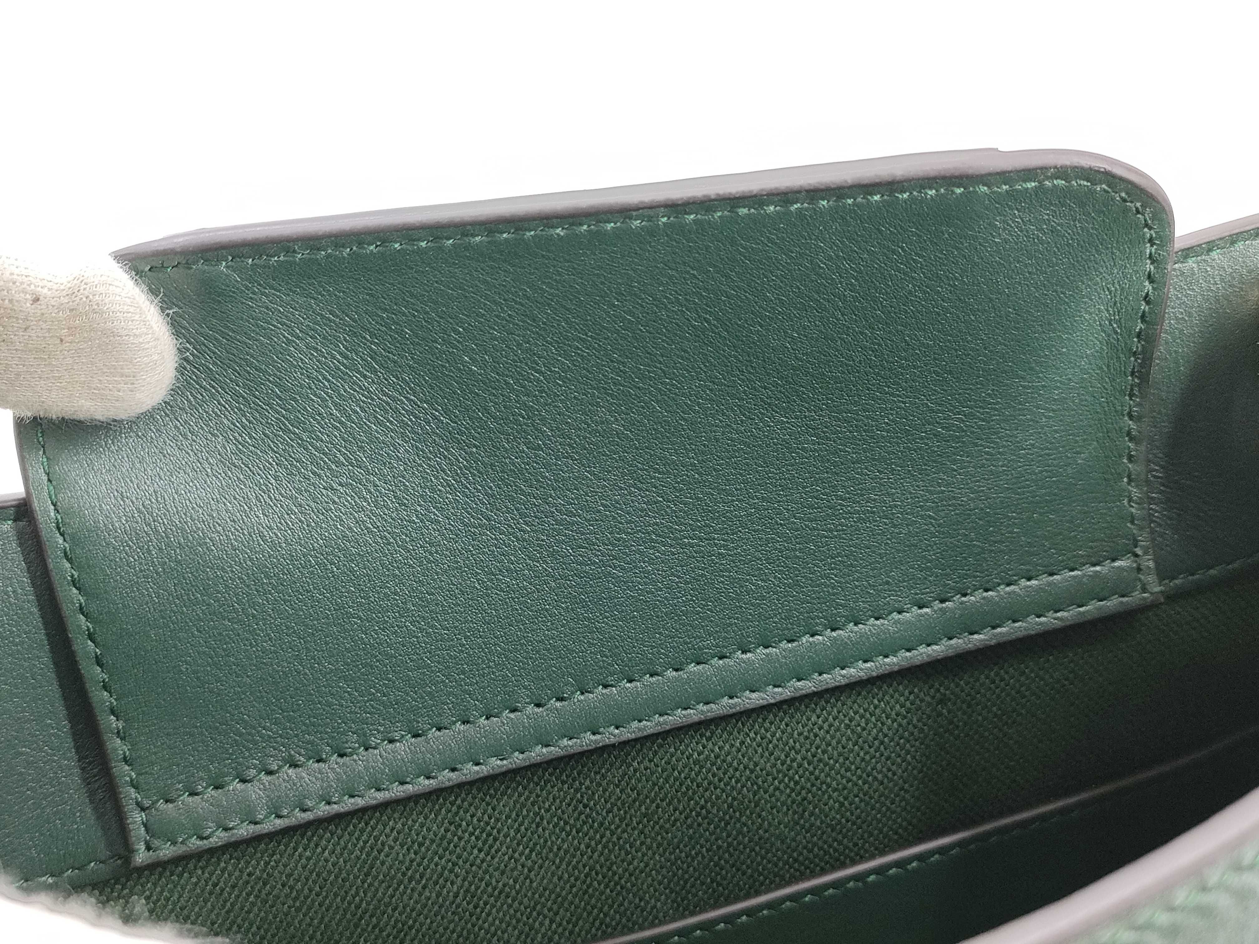 Bamboo Diana 2-way Bamboo Handbag, Green Leather, 853226 — view 12