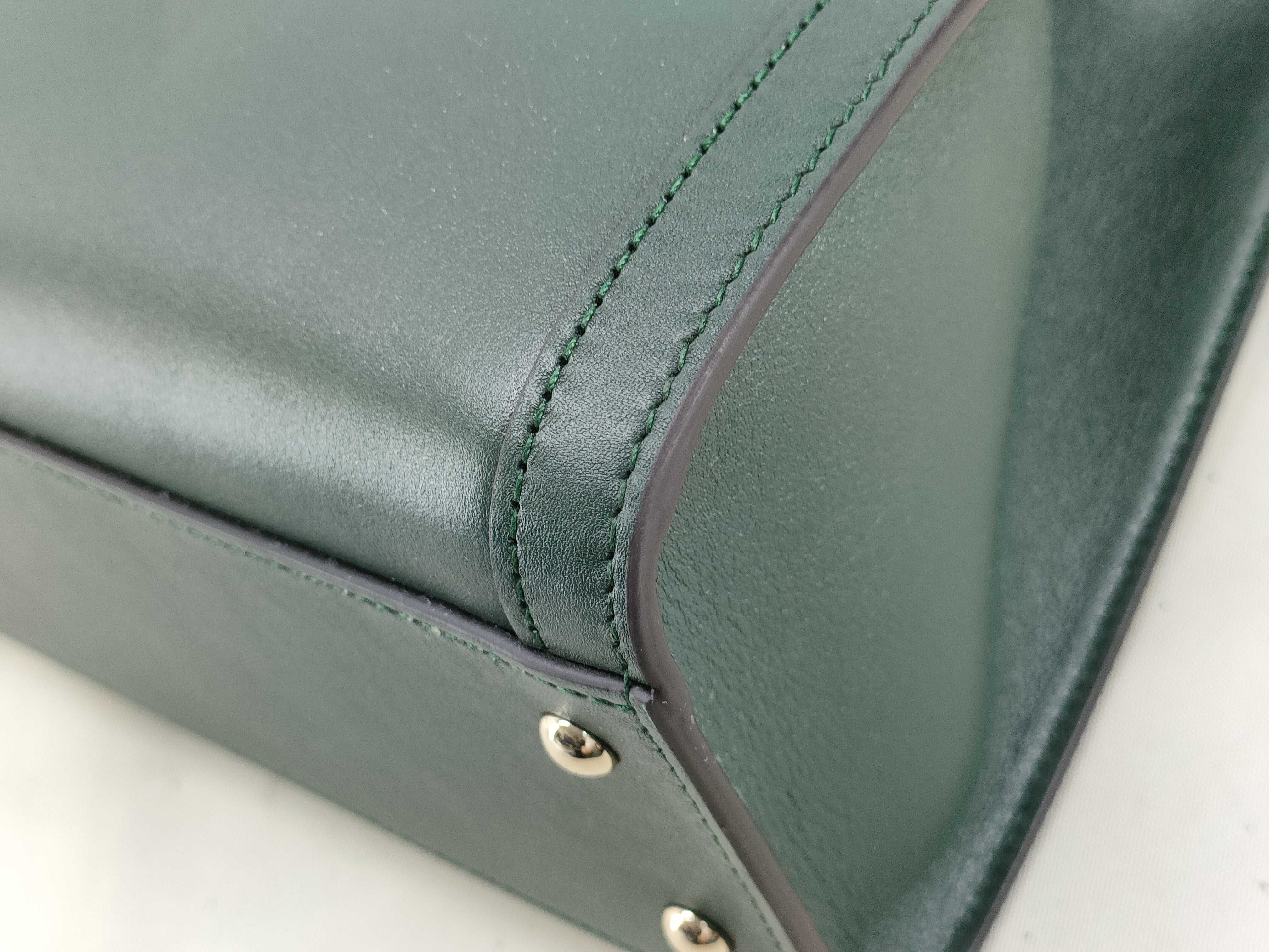 Bamboo Diana 2-way Bamboo Handbag, Green Leather, 853226 — view 4
