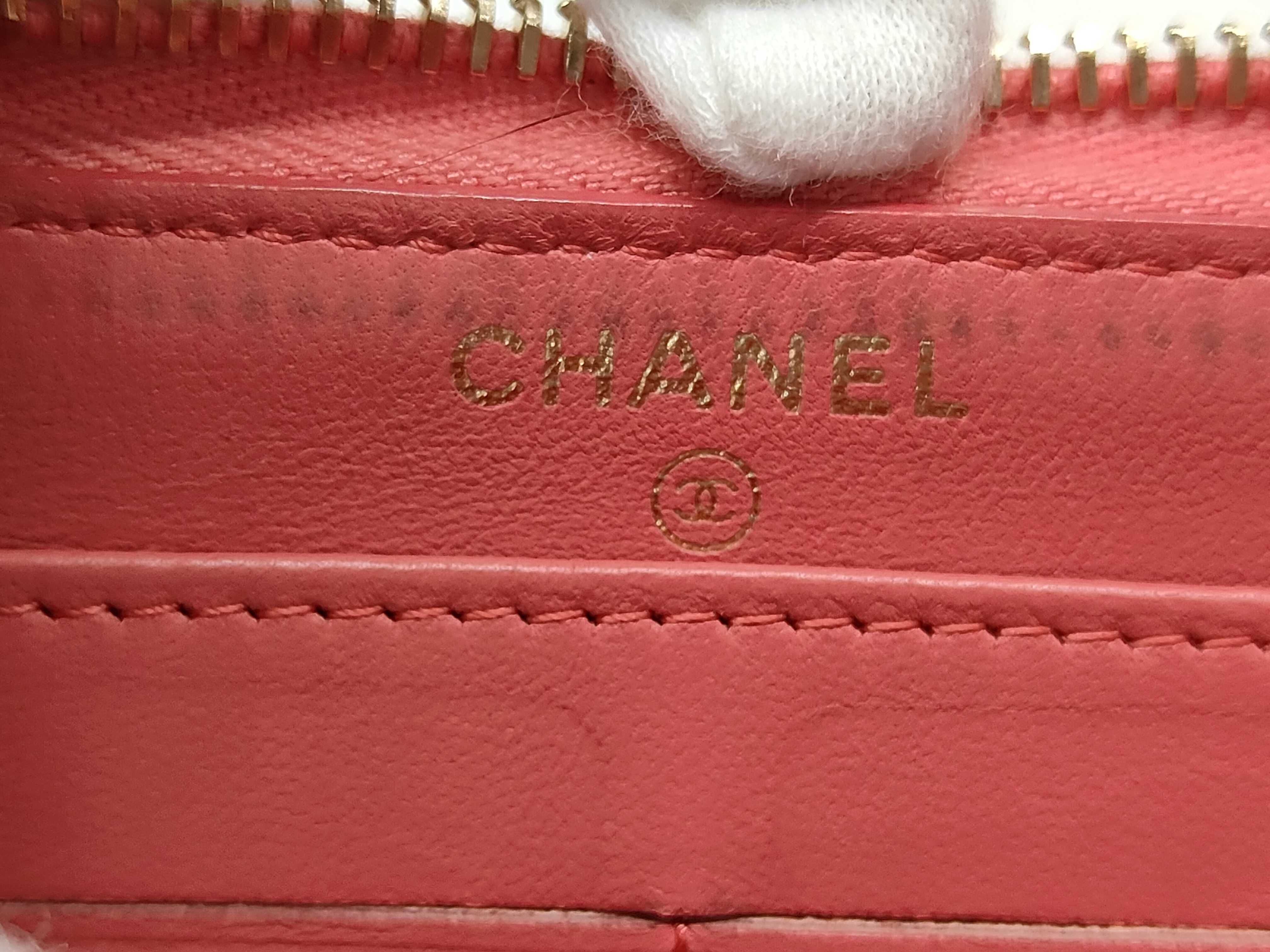 Coco Mark Long Zip Wallet, Calfskin, Pink, Serial Number 24 — view 6