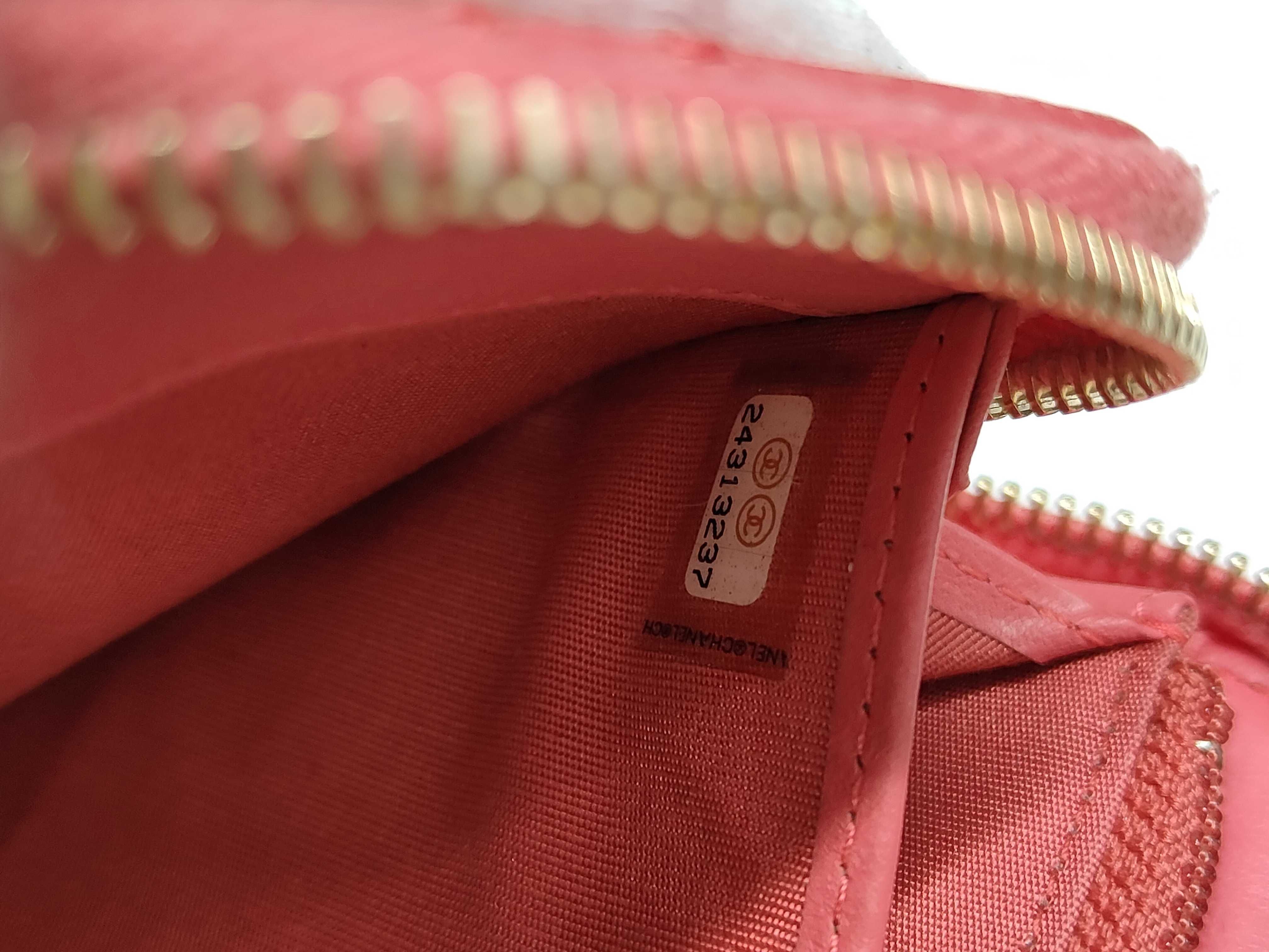 Coco Mark Long Zip Wallet, Calfskin, Pink, Serial Number 24 — view 7