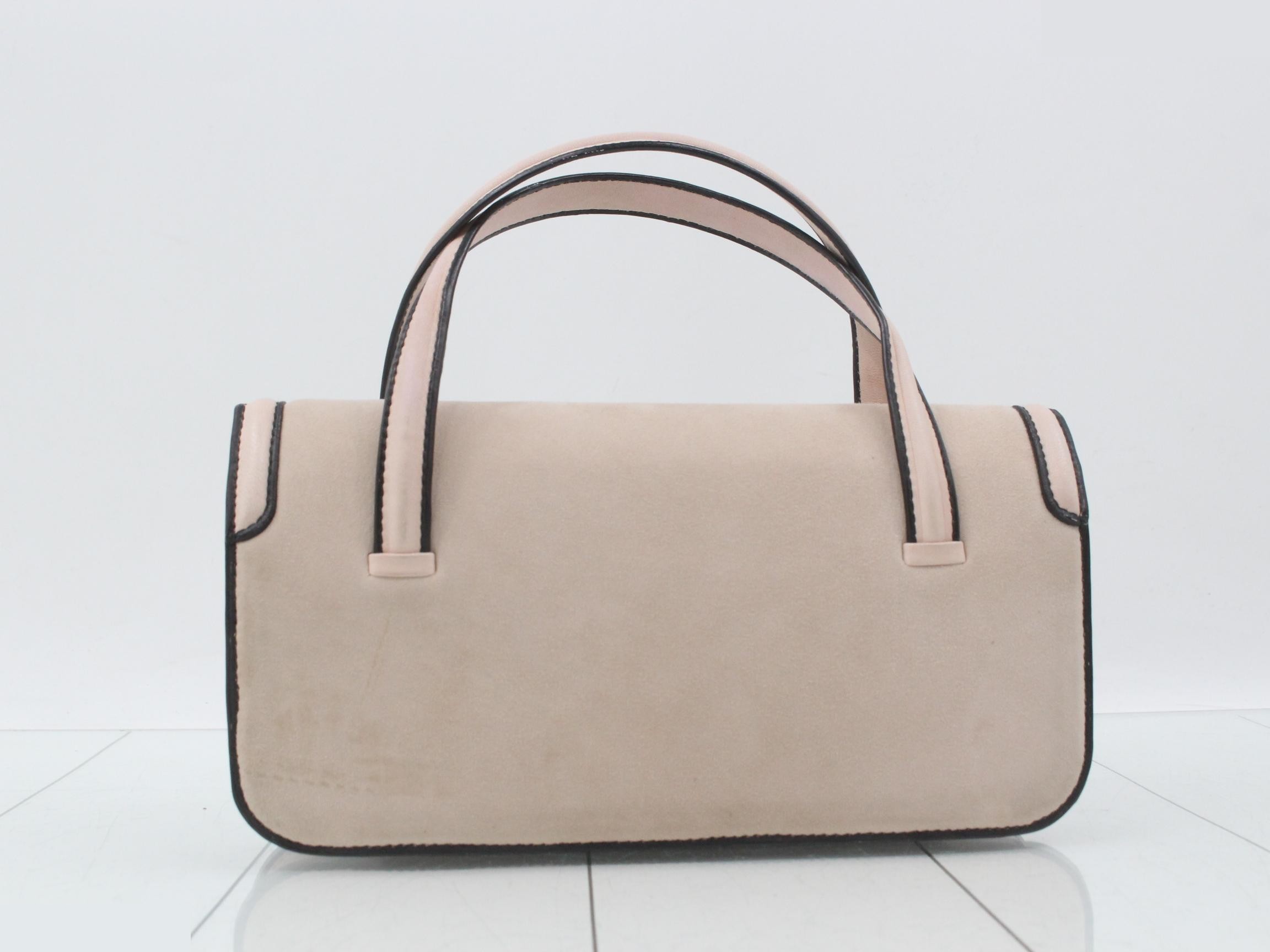 Anagram charm suede and leather combination handbag with dust bag. — view 2