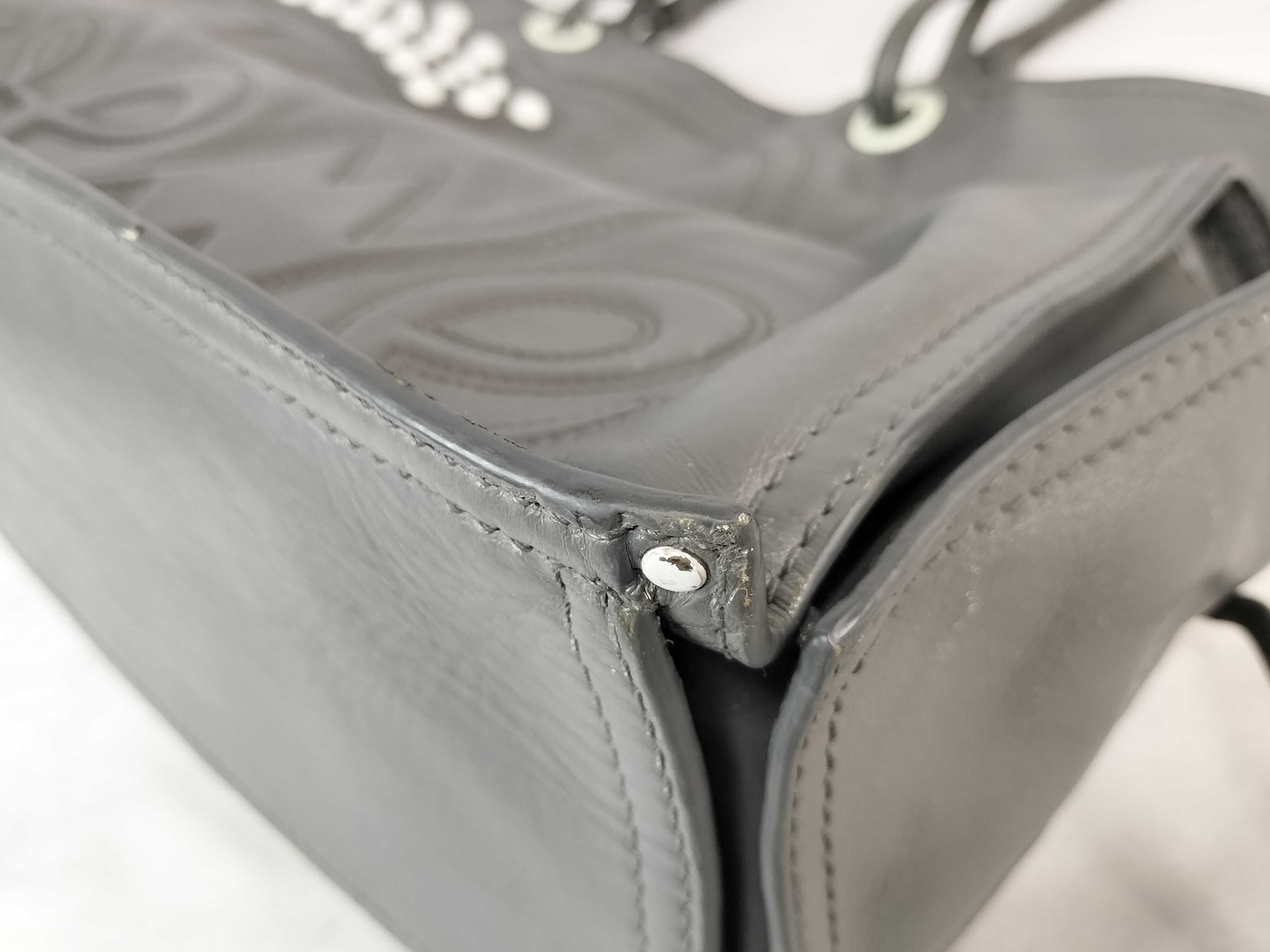 logo leather tote bag — view 7