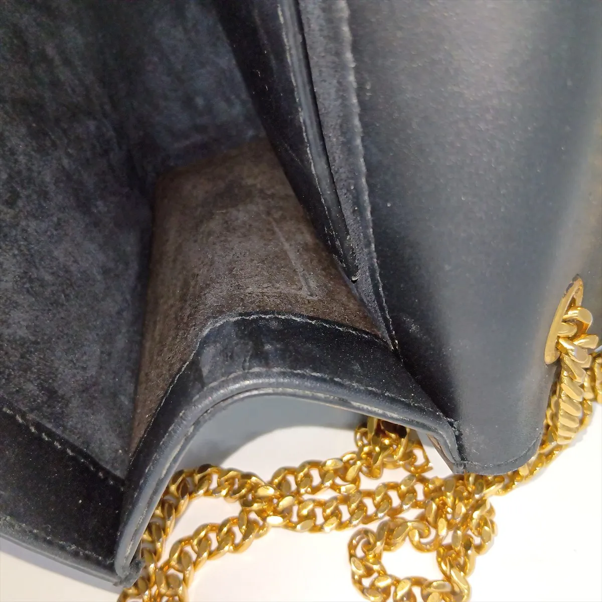 Classic Kate Leather Chain Shoulder Bag, Black 354119 — view 14