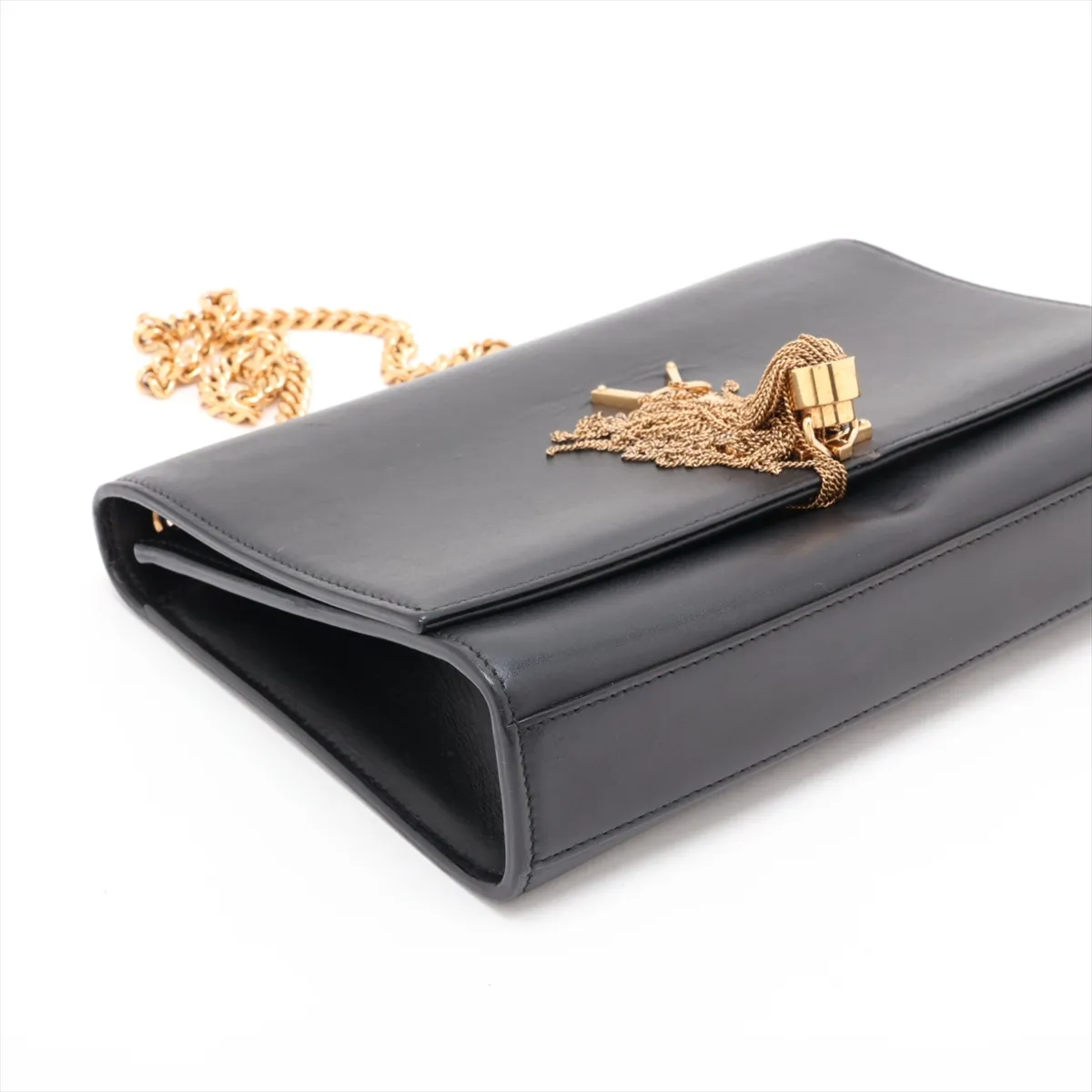 Classic Kate Leather Chain Shoulder Bag, Black 354119 — view 4