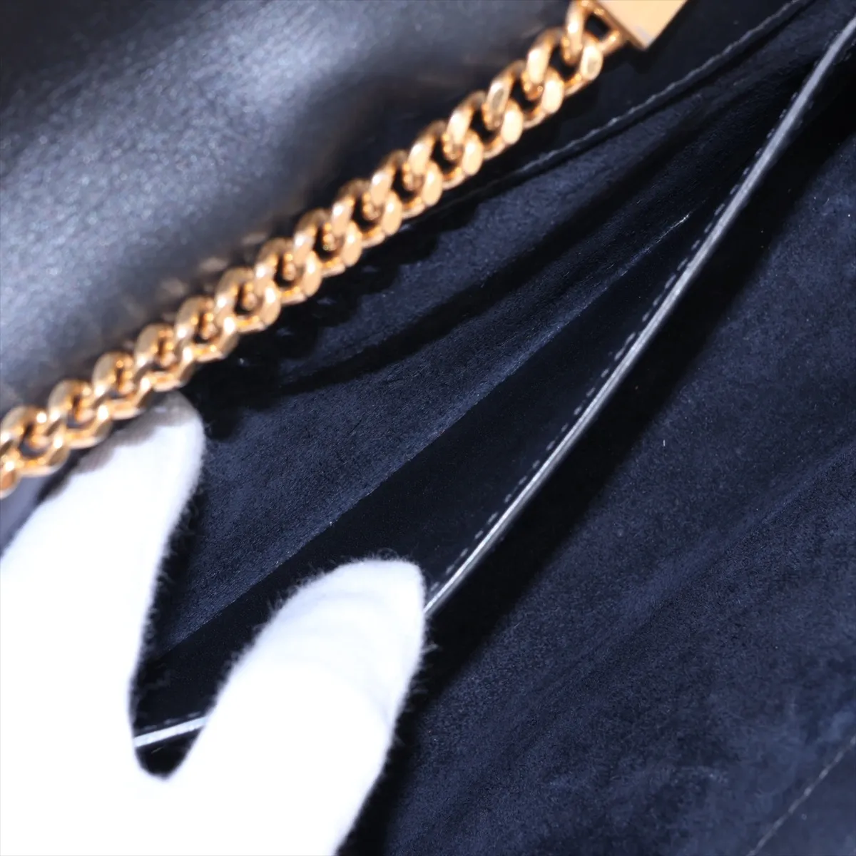 Classic Kate Leather Chain Shoulder Bag, Black 354119 — view 7