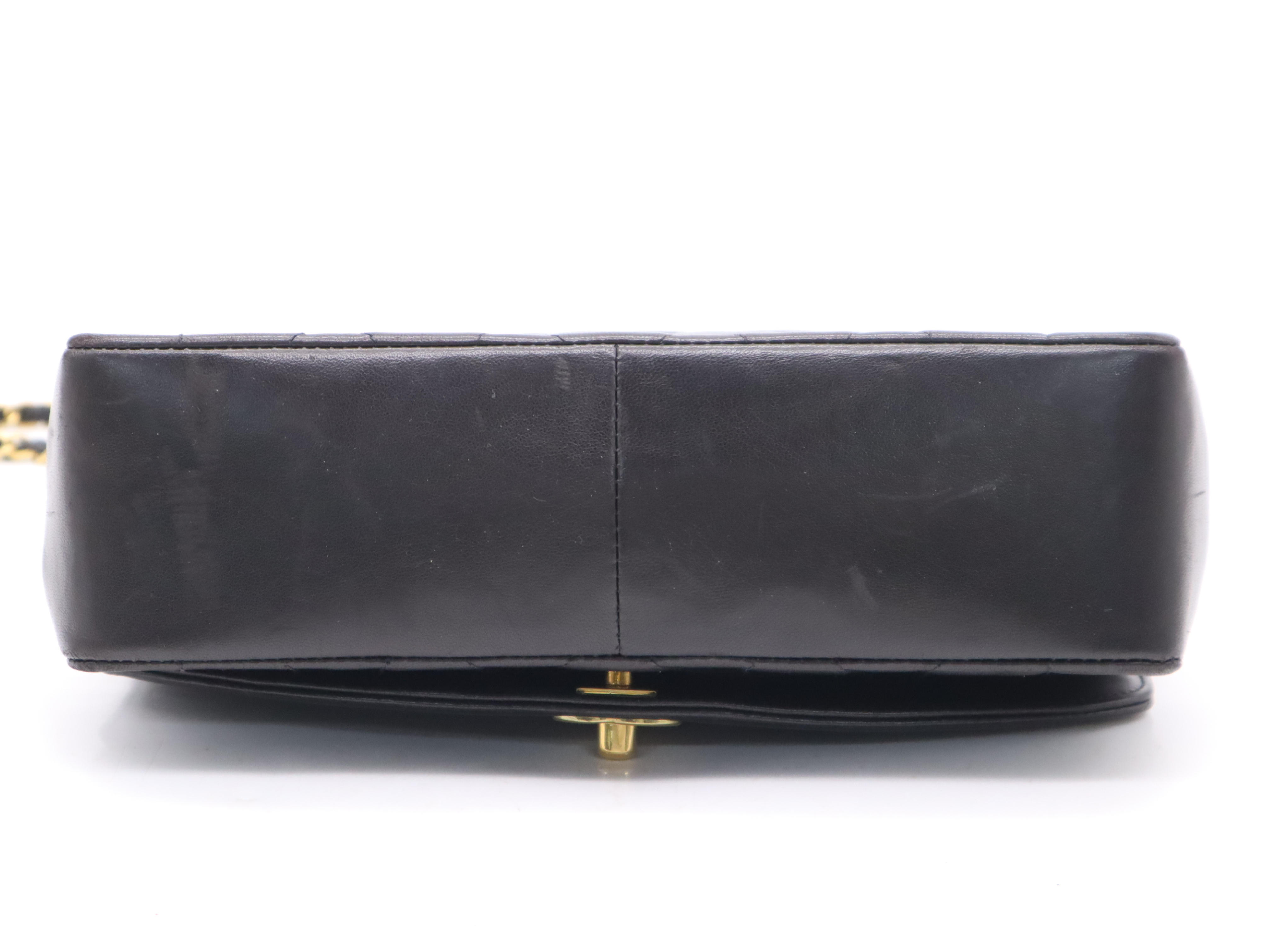 Lambskin Matelassé Diana 26 S Flap S Chain Shoulder Bag with Dust Bag and Seal, Gold Hardware, Black — view 4