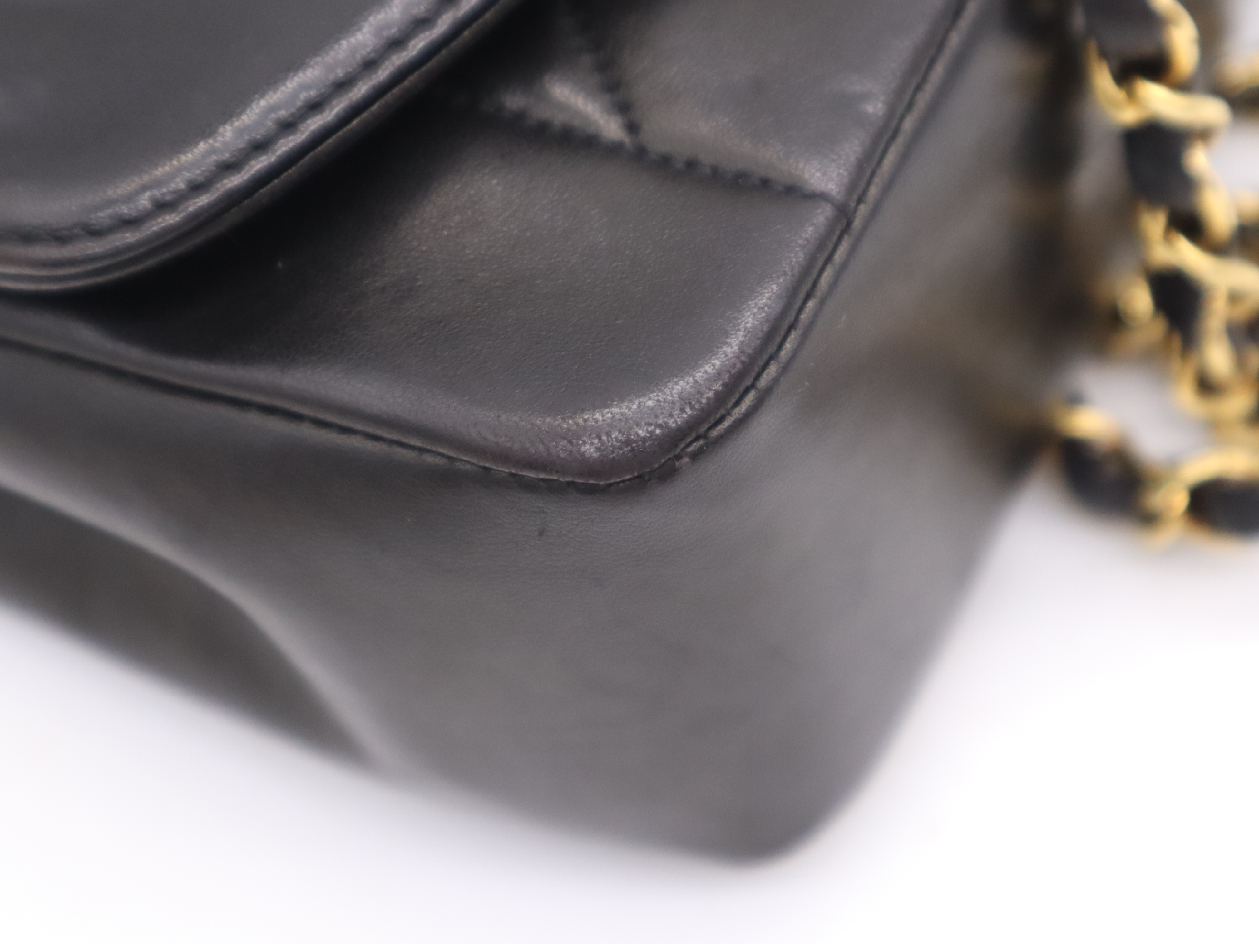 Lambskin Matelassé Diana 26 S Flap S Chain Shoulder Bag with Dust Bag and Seal, Gold Hardware, Black — view 10