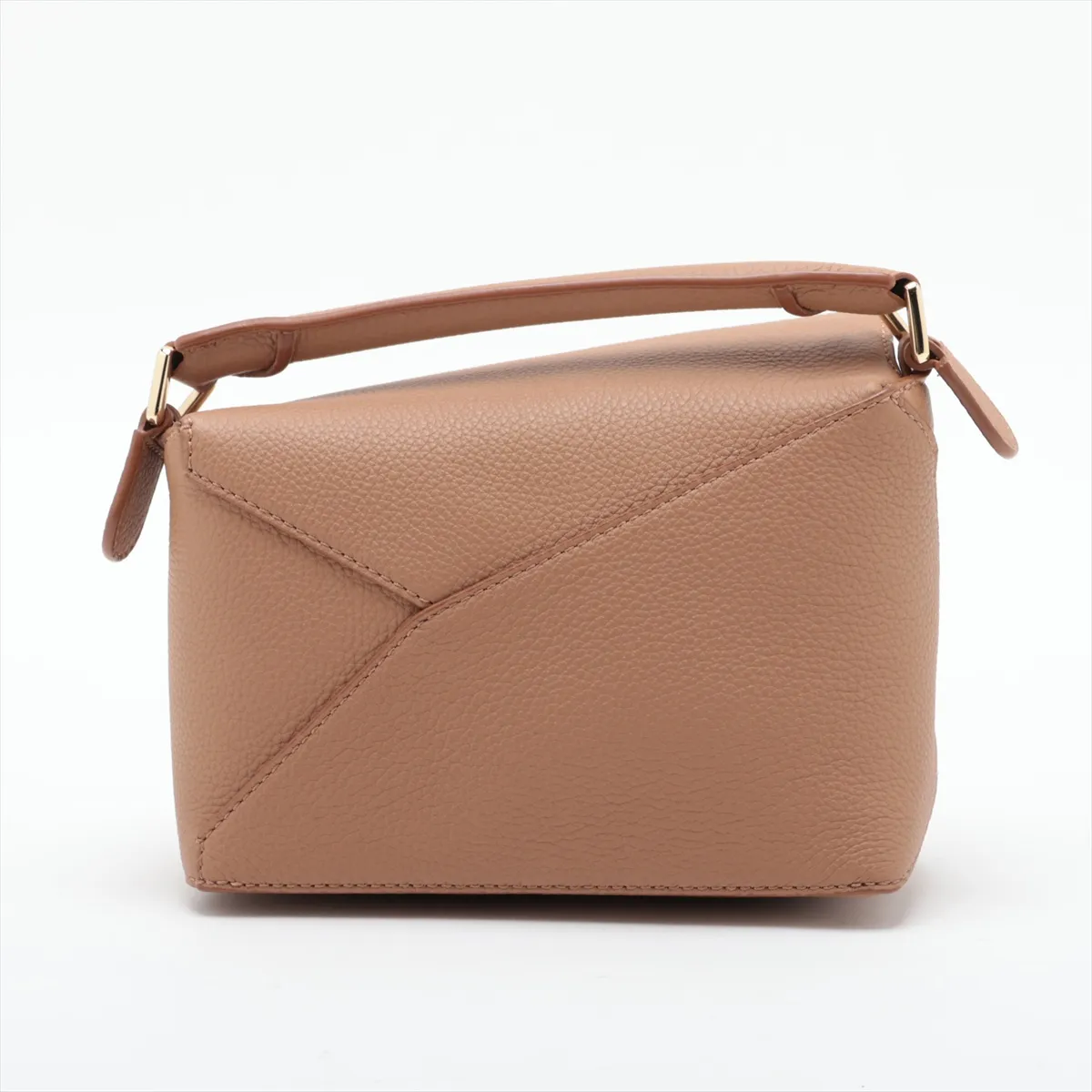 Puzzle Edge Mini Leather 2-Way Handbag, Brown — view 2
