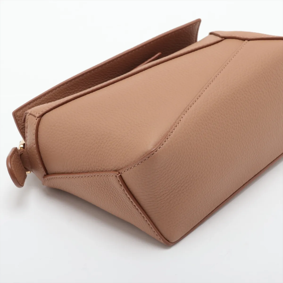 Puzzle Edge Mini Leather 2-Way Handbag, Brown — view 4