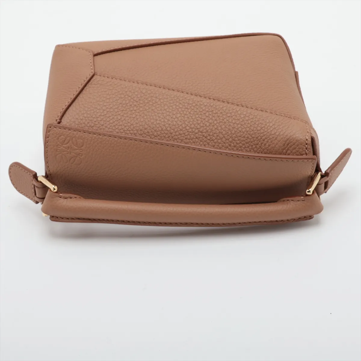 Puzzle Edge Mini Leather 2-Way Handbag, Brown — view 5