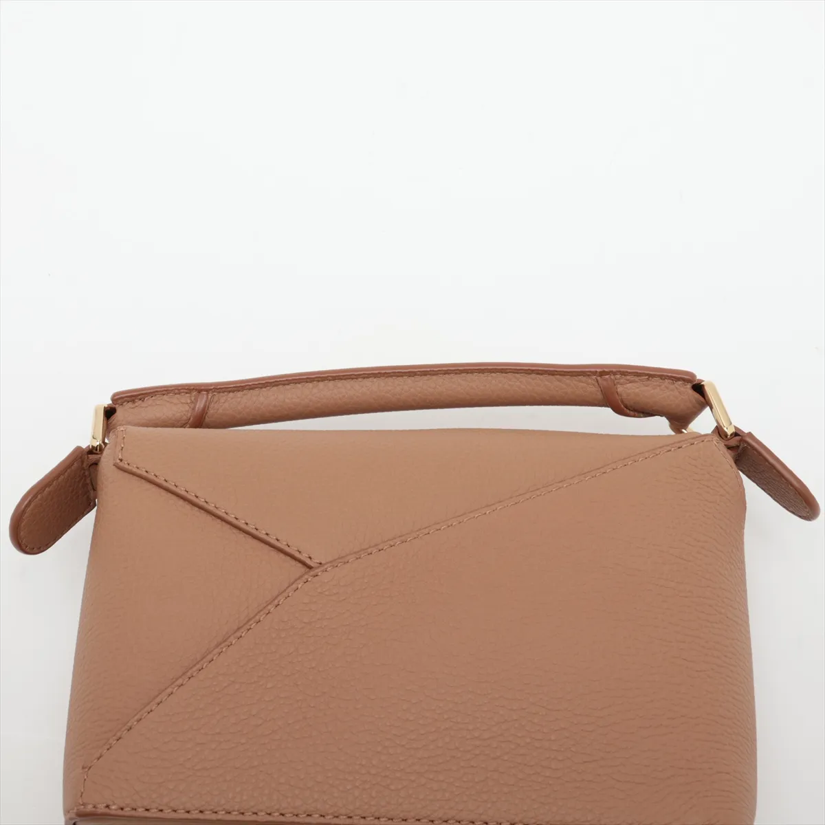 Puzzle Edge Mini Leather 2-Way Handbag, Brown — view 6