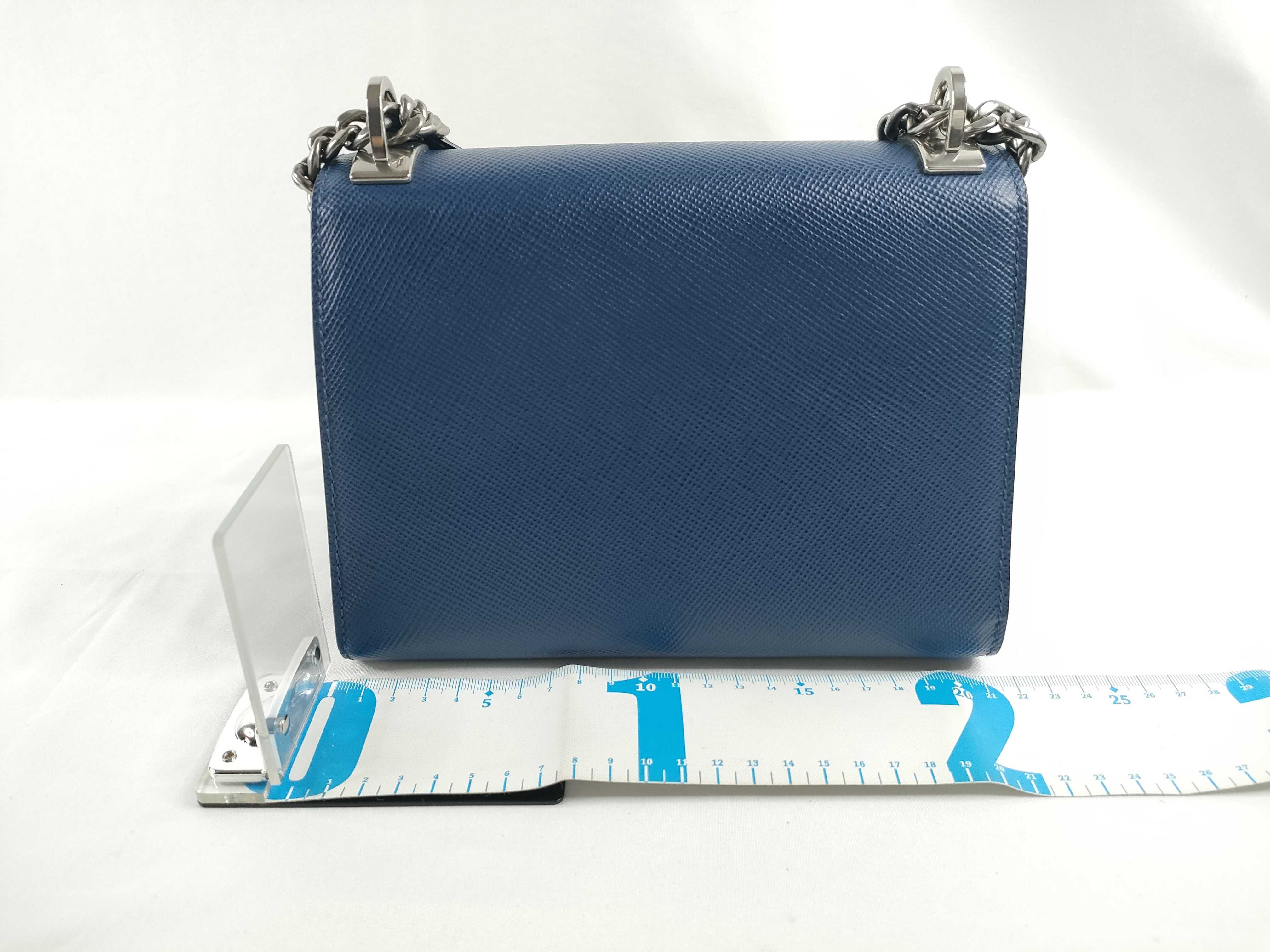 Monochrome Blue Calfskin Medium Robot Shoulder Bag — view 2
