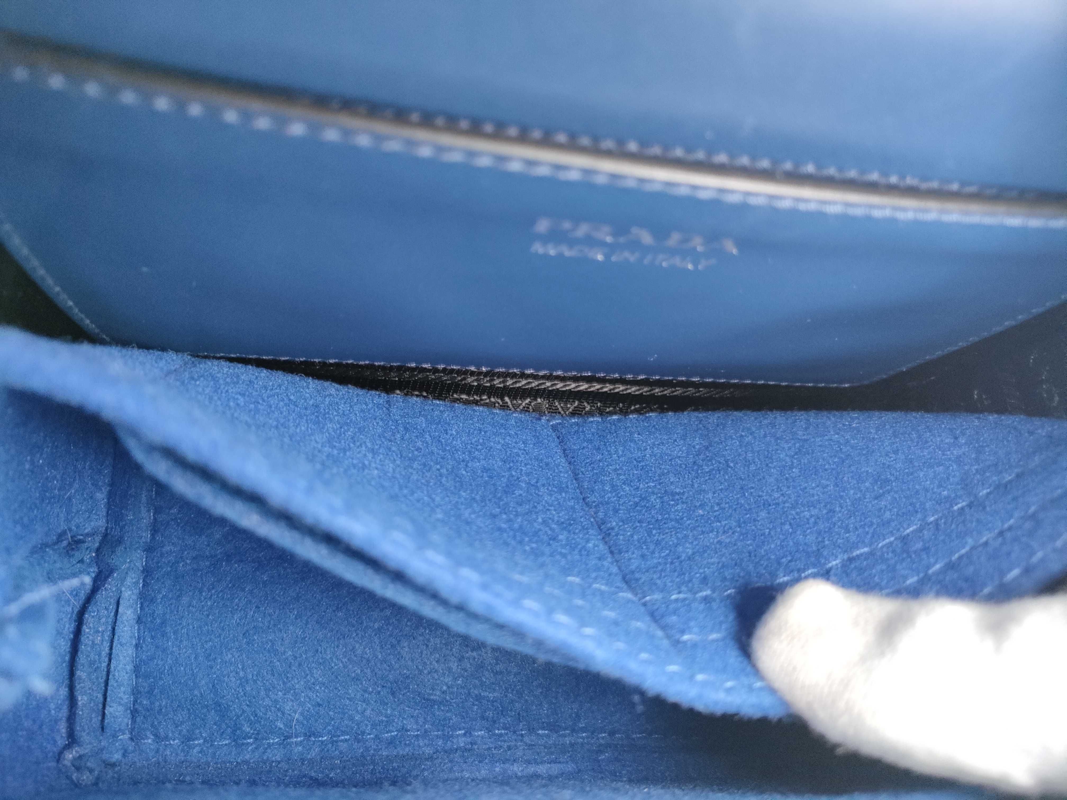 Monochrome Blue Calfskin Medium Robot Shoulder Bag — view 12