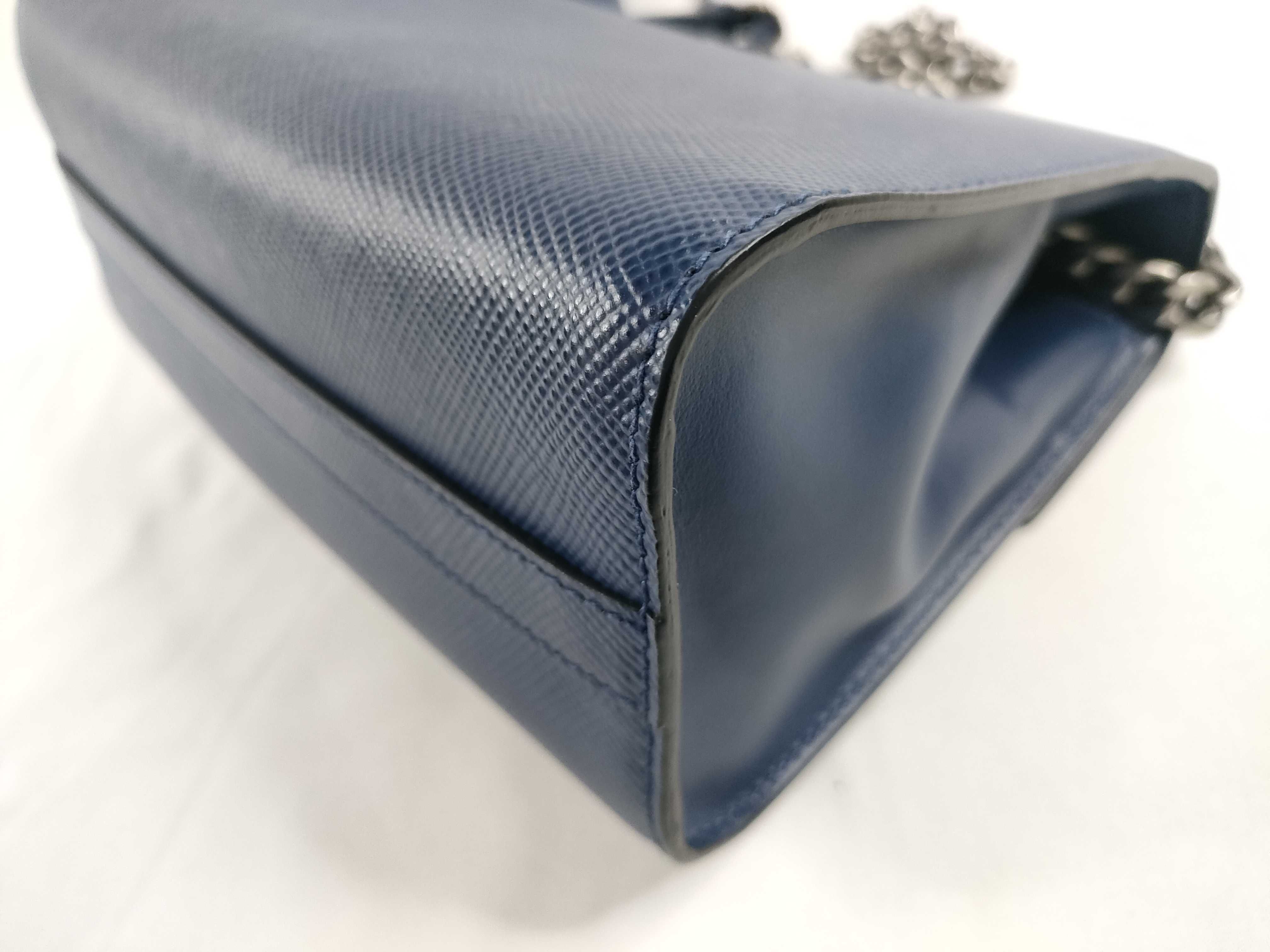 Monochrome Blue Calfskin Medium Robot Shoulder Bag — view 5