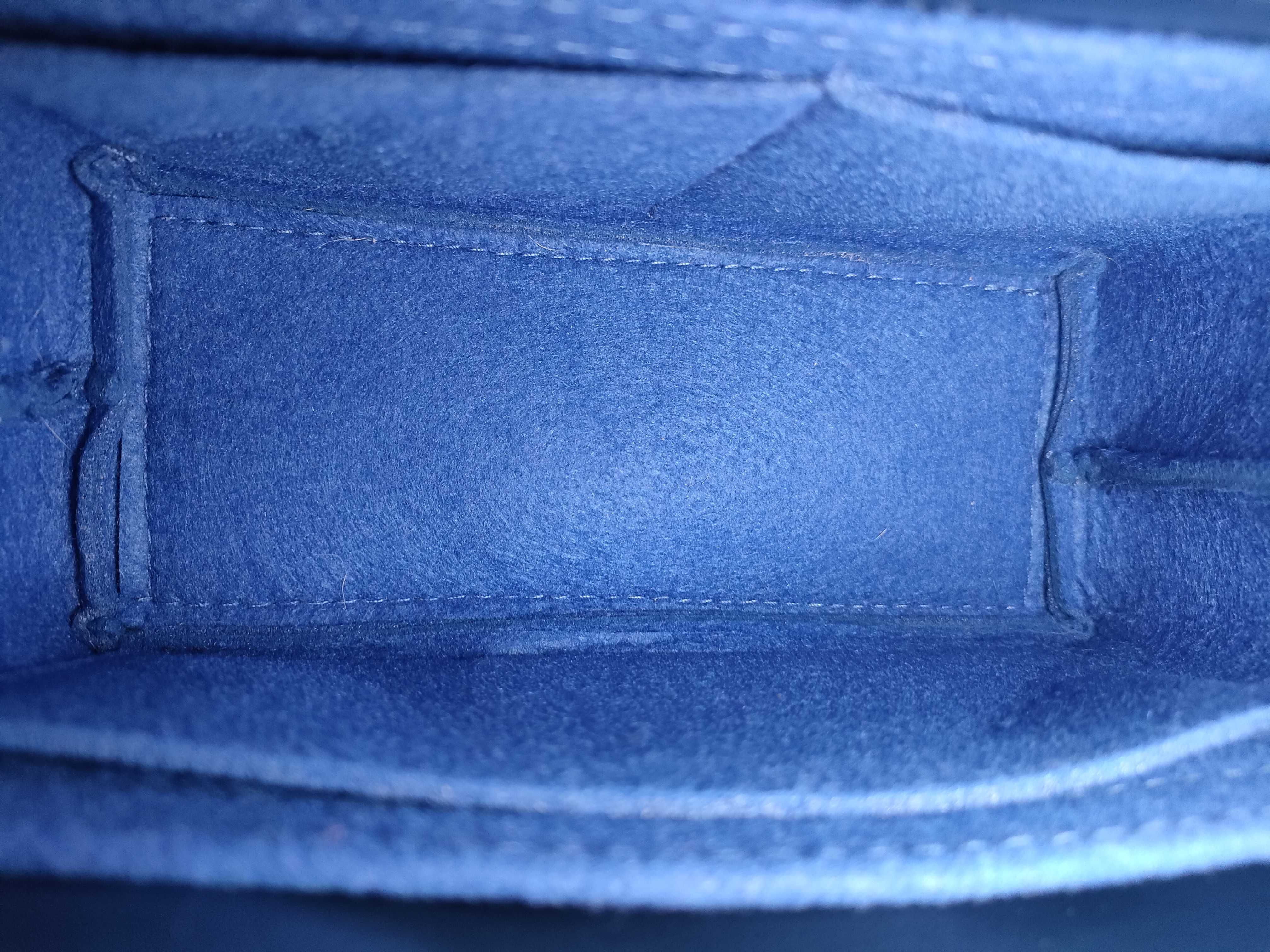 Monochrome Blue Calfskin Medium Robot Shoulder Bag — view 10