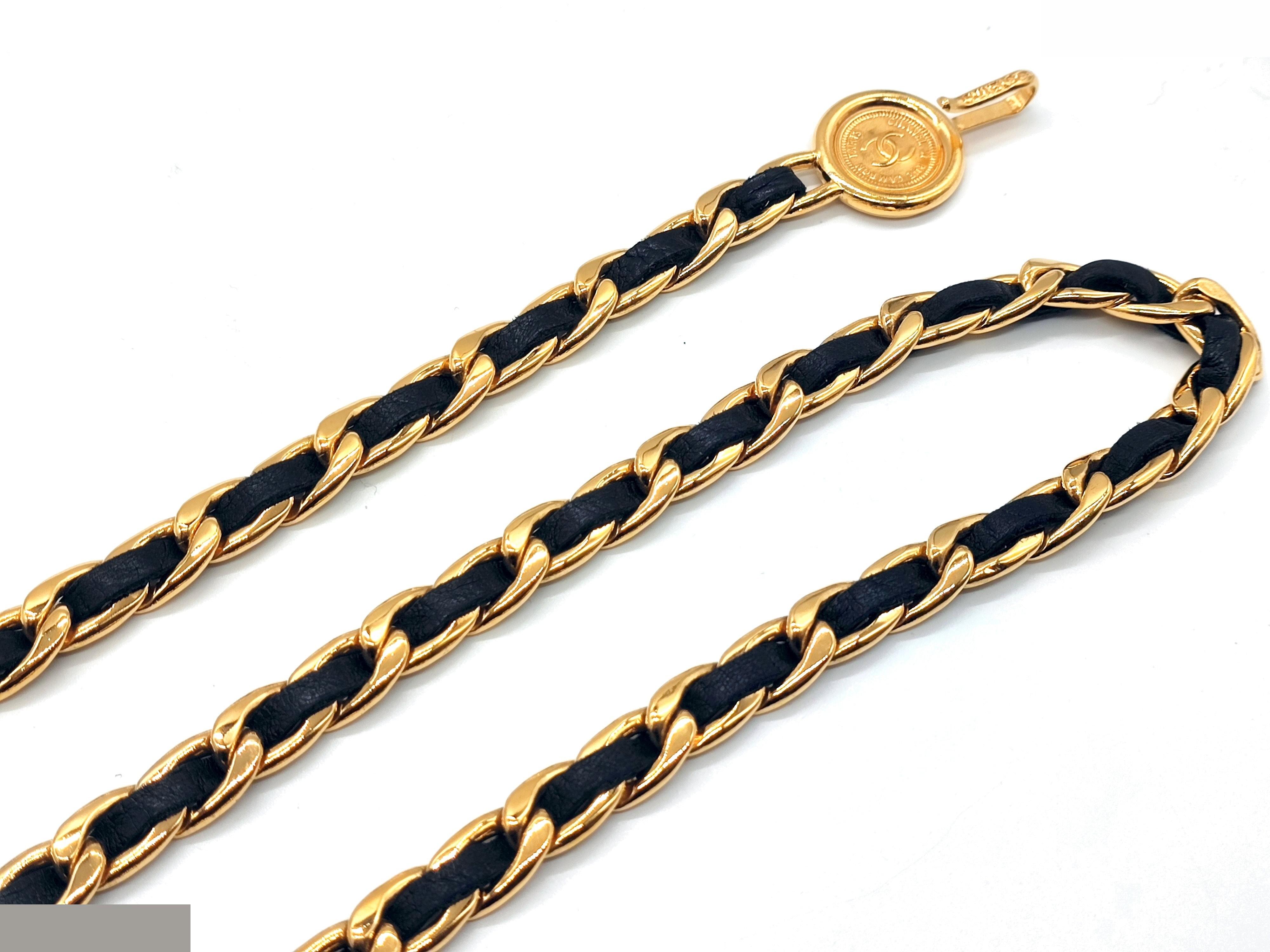 Coco Mark Leather Chain Belt, Chain approx. 85cm — view 5