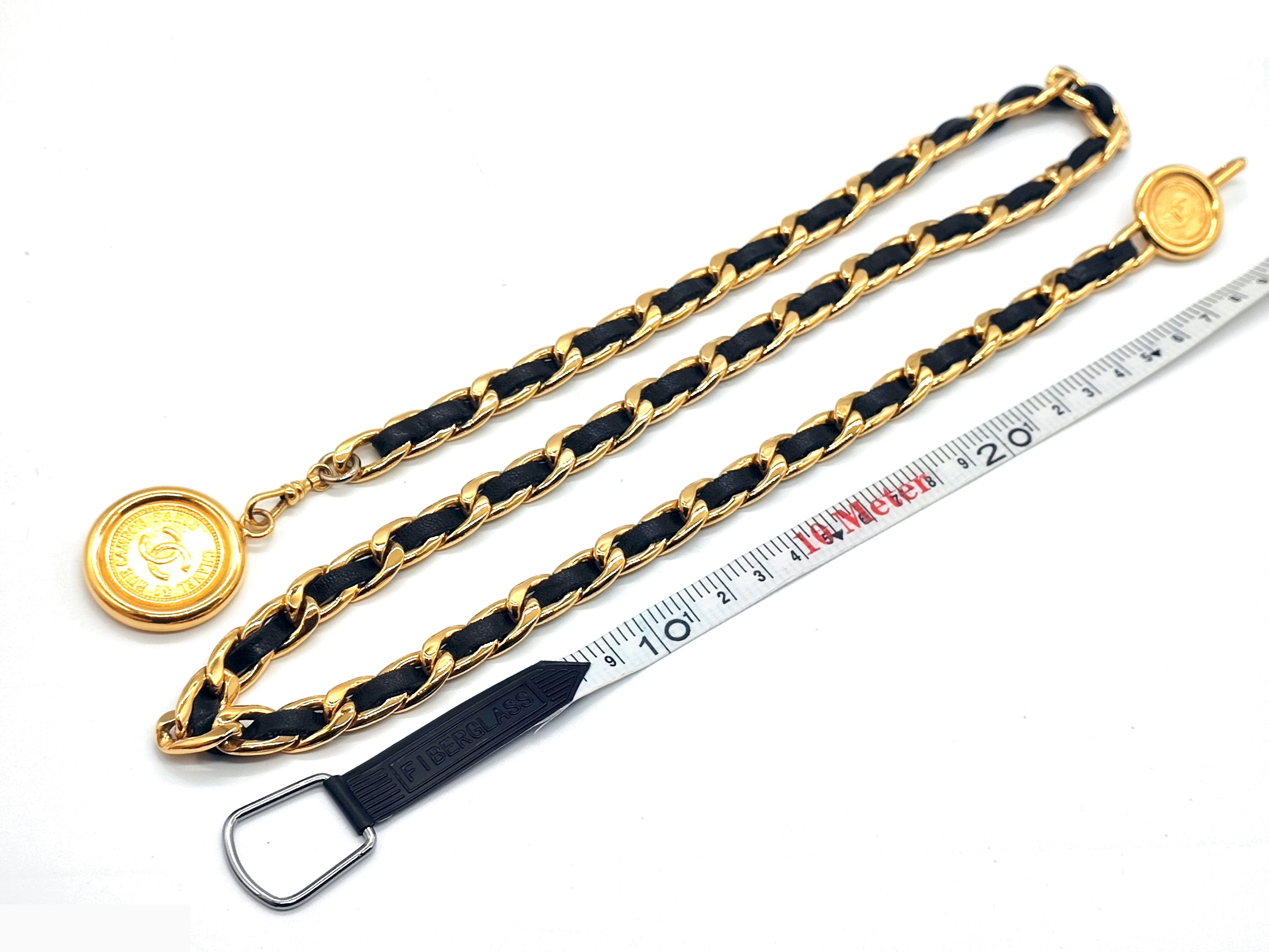 Coco Mark Leather Chain Belt, Chain approx. 85cm — view 6