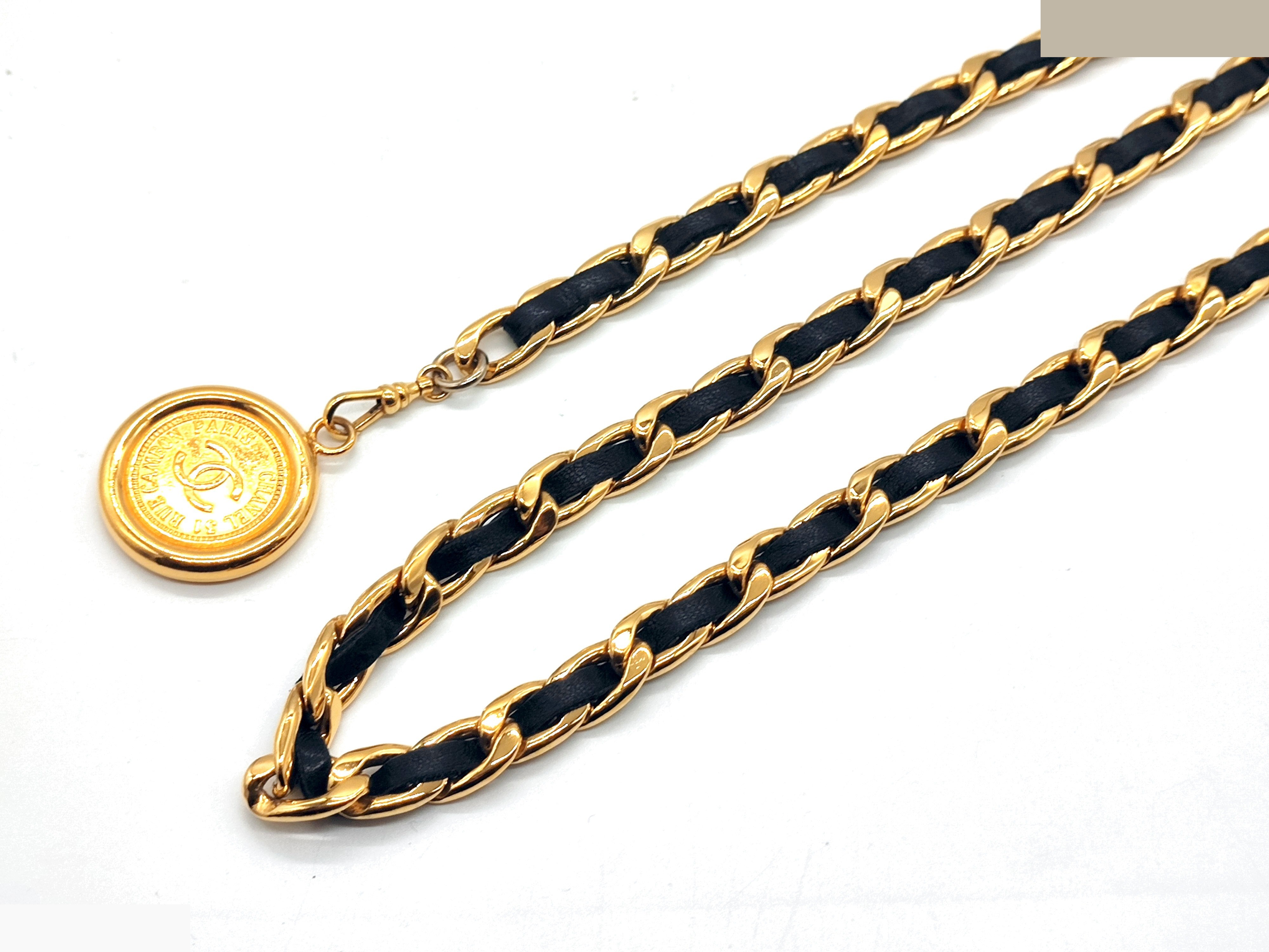 Coco Mark Leather Chain Belt, Chain approx. 85cm — view 7