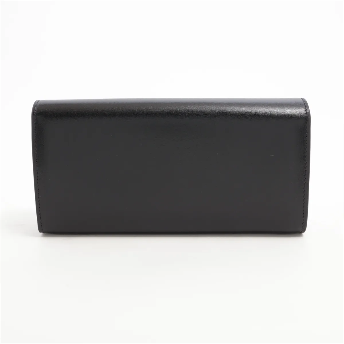 Triomphe Large Wallet Leather Long Wallet Black — view 2