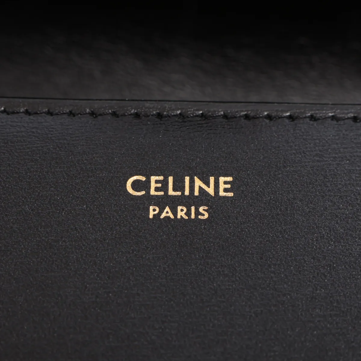 Triomphe Large Wallet Leather Long Wallet Black — view 8