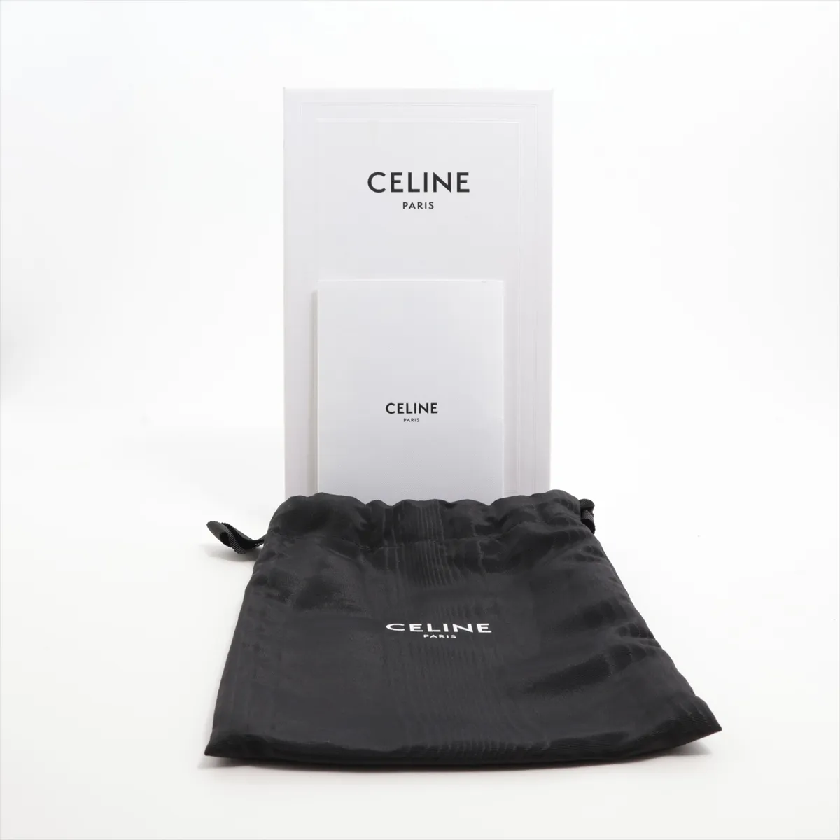 Triomphe Large Wallet Leather Long Wallet Black — view 9
