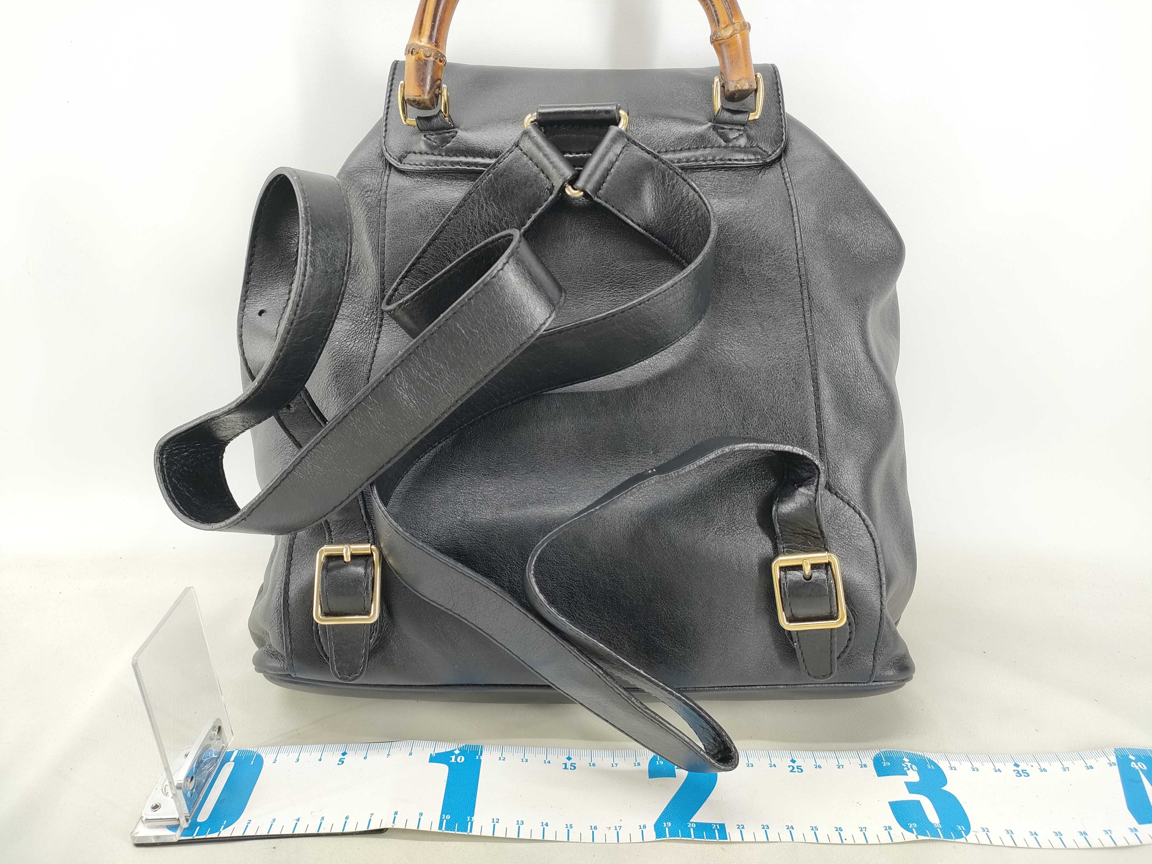 Bamboo Leather Black Backpack — view 2
