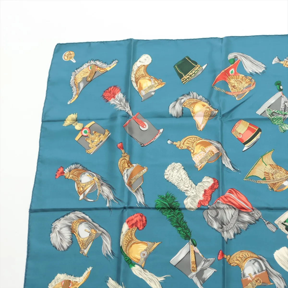 Carre 90 GRAND UNIFORME scarf, silk, blue. Shows signs of wear, — view 2