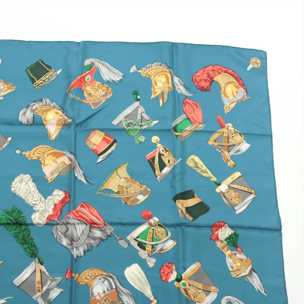 Carre 90 GRAND UNIFORME scarf, silk, blue. Shows signs of wear, — view 3