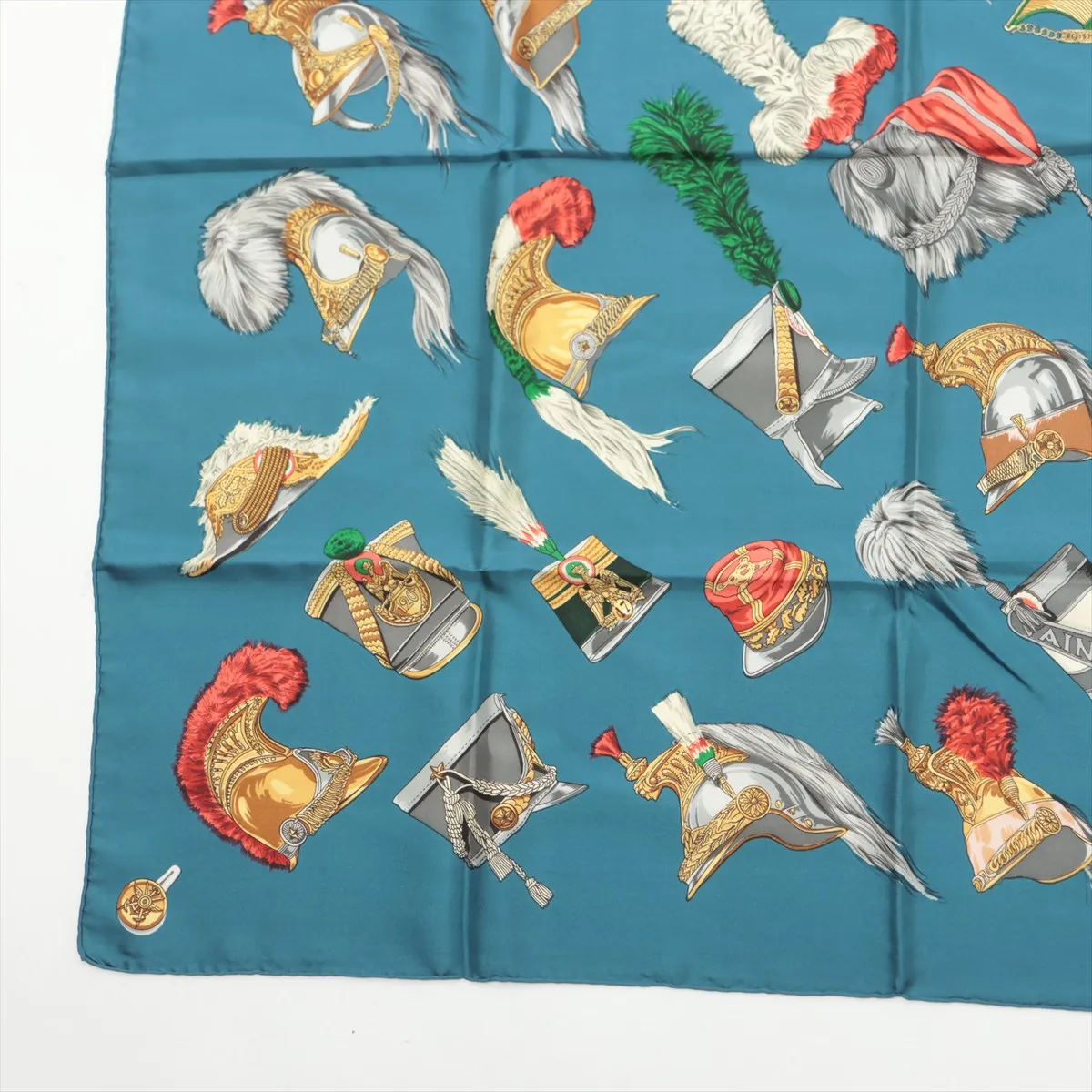 Carre 90 GRAND UNIFORME scarf, silk, blue. Shows signs of wear, — view 5