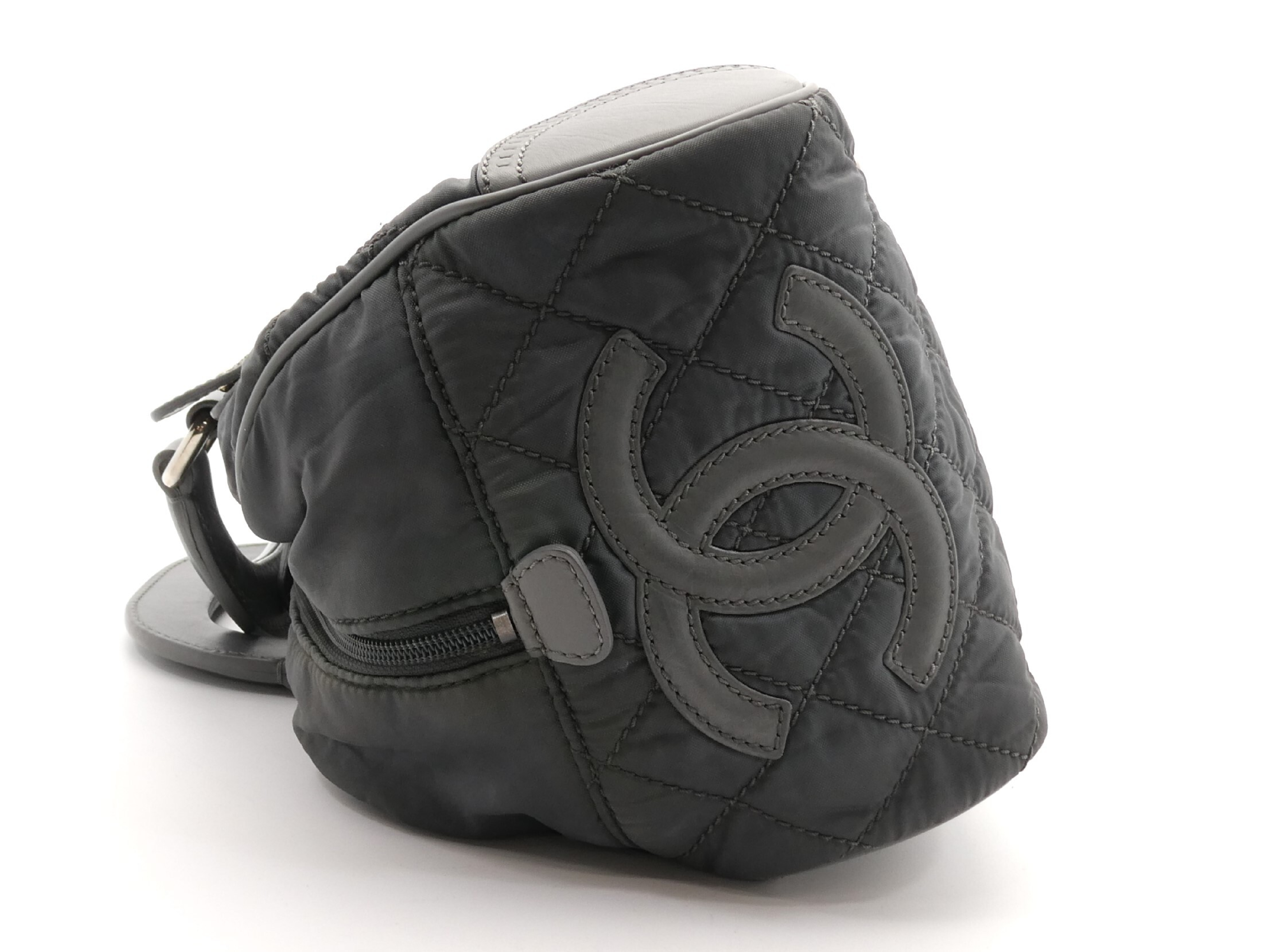 Matelassé Nylon Leather Grey Boston Bag — view 3
