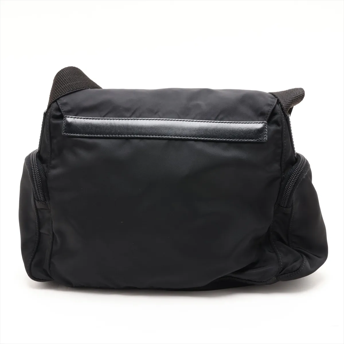 Tessuto Nylon x Leather Shoulder Bag, Black — view 2