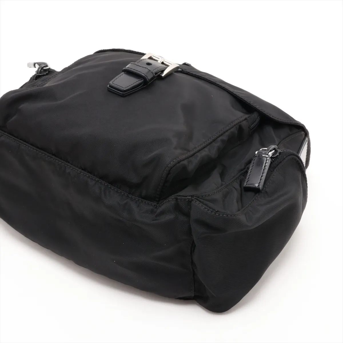 Tessuto Nylon x Leather Shoulder Bag, Black — view 3