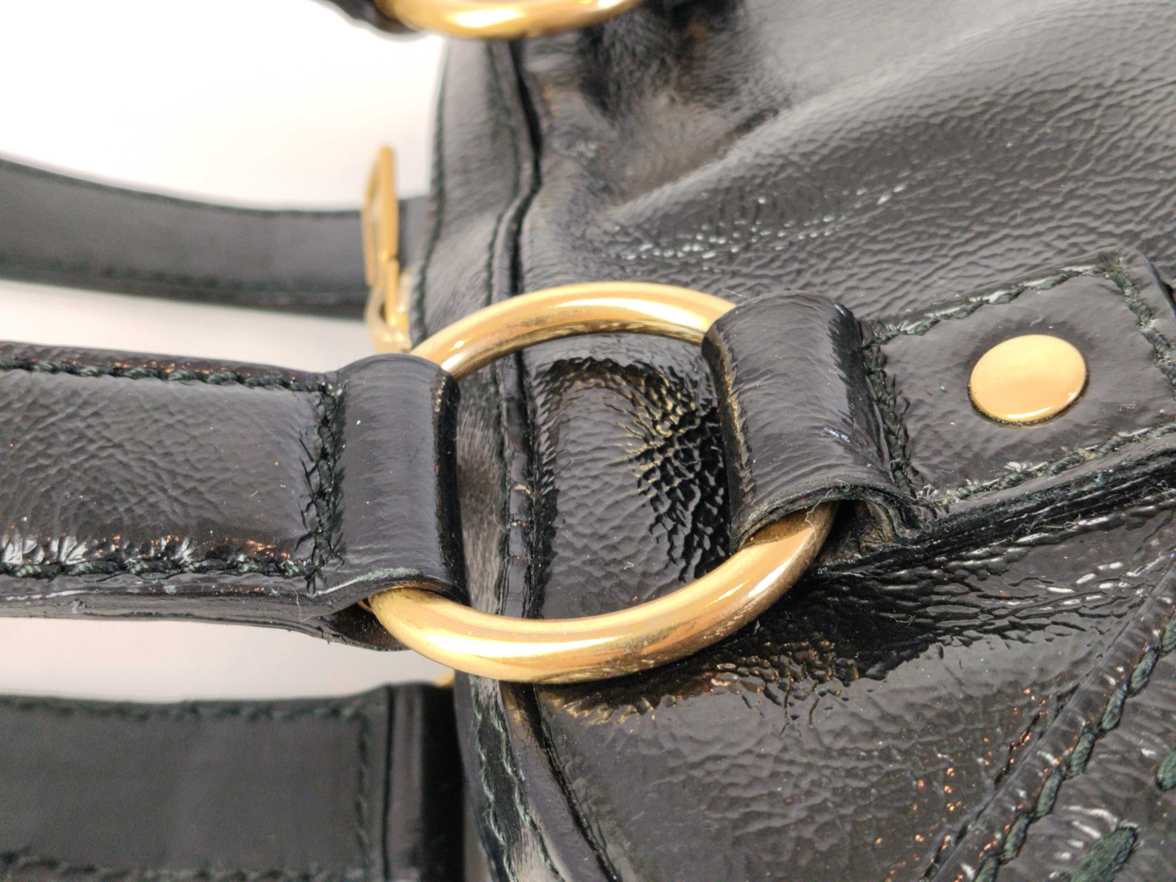 handbag, Yves Saint Laurent Muse handbag, leather, black handbag — view 6