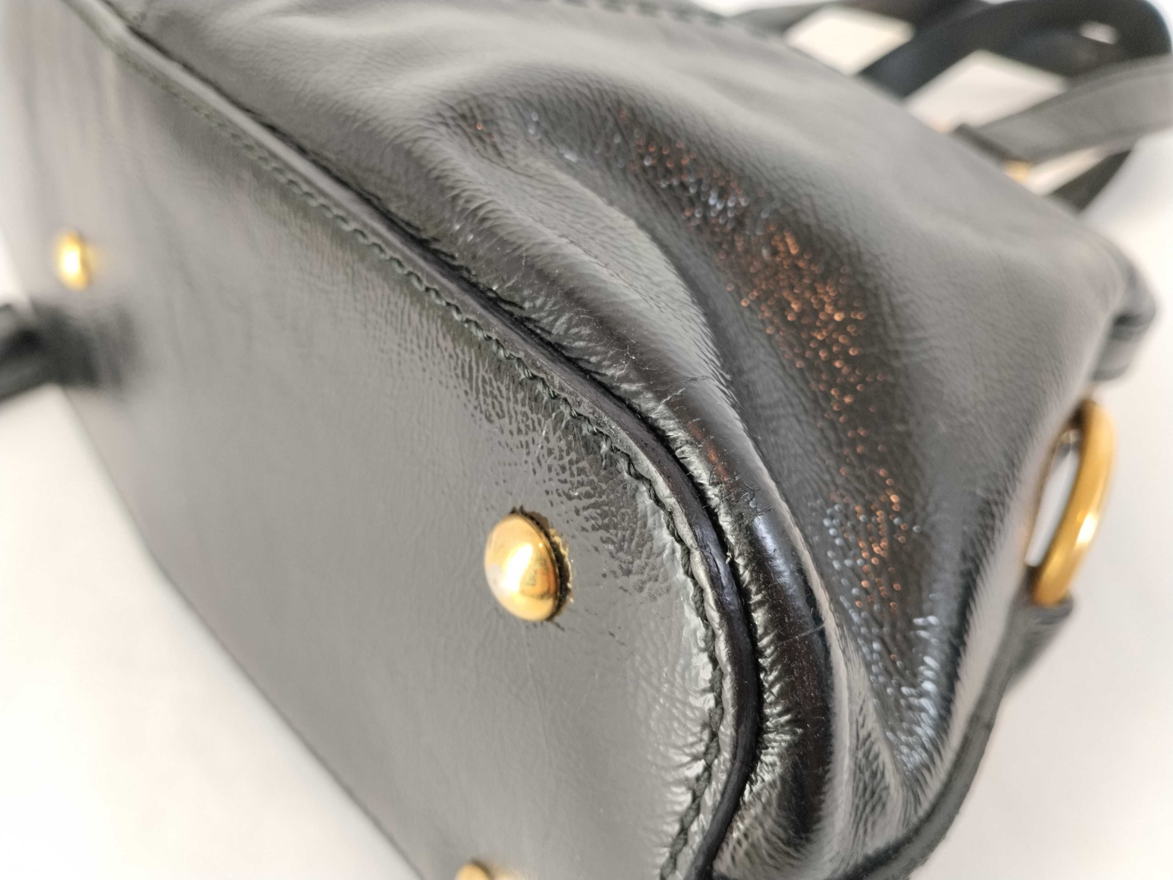handbag, Yves Saint Laurent Muse handbag, leather, black handbag — view 7